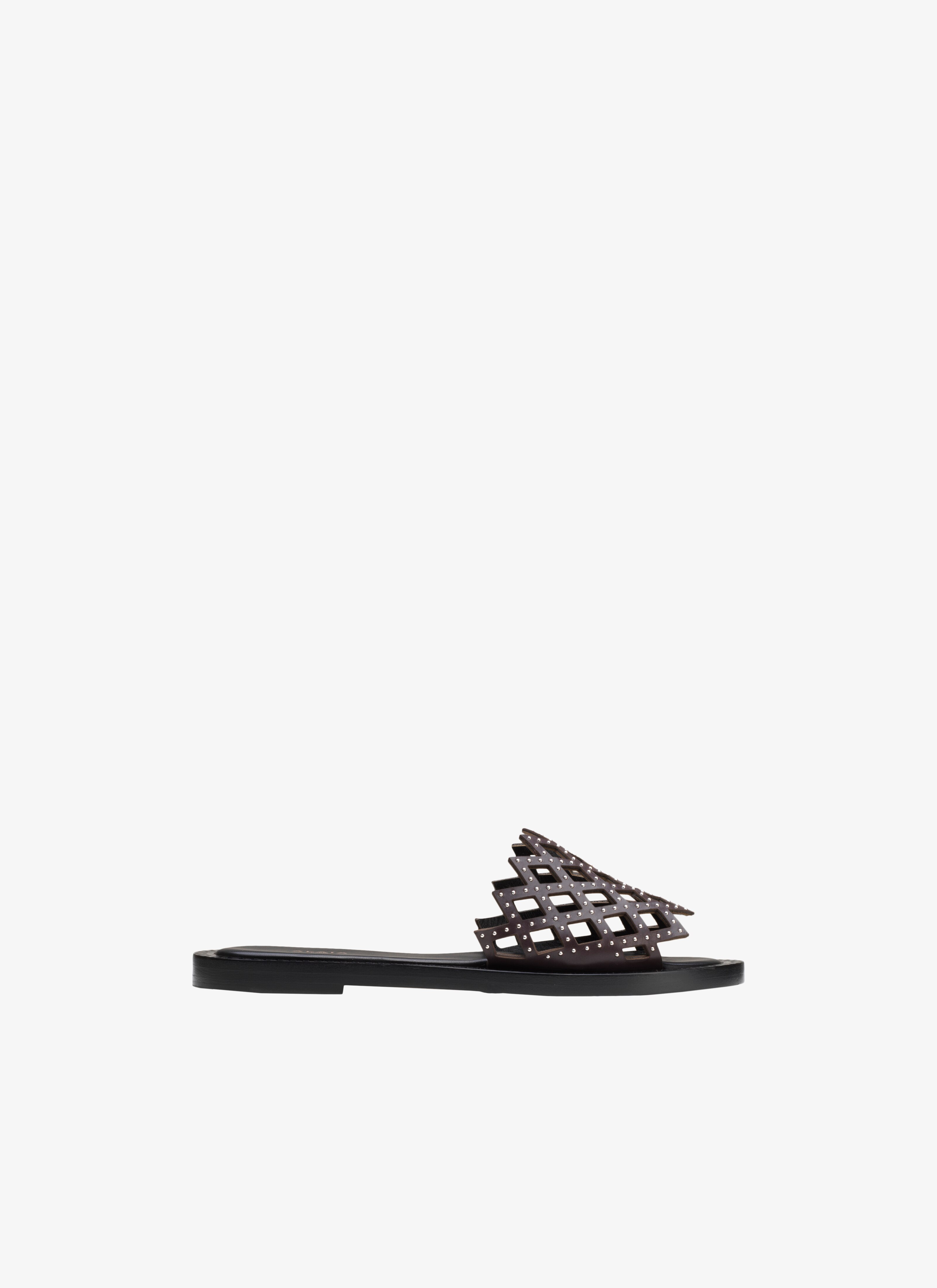 ALAÏA BLACKCURRANT FLAT SANDAL