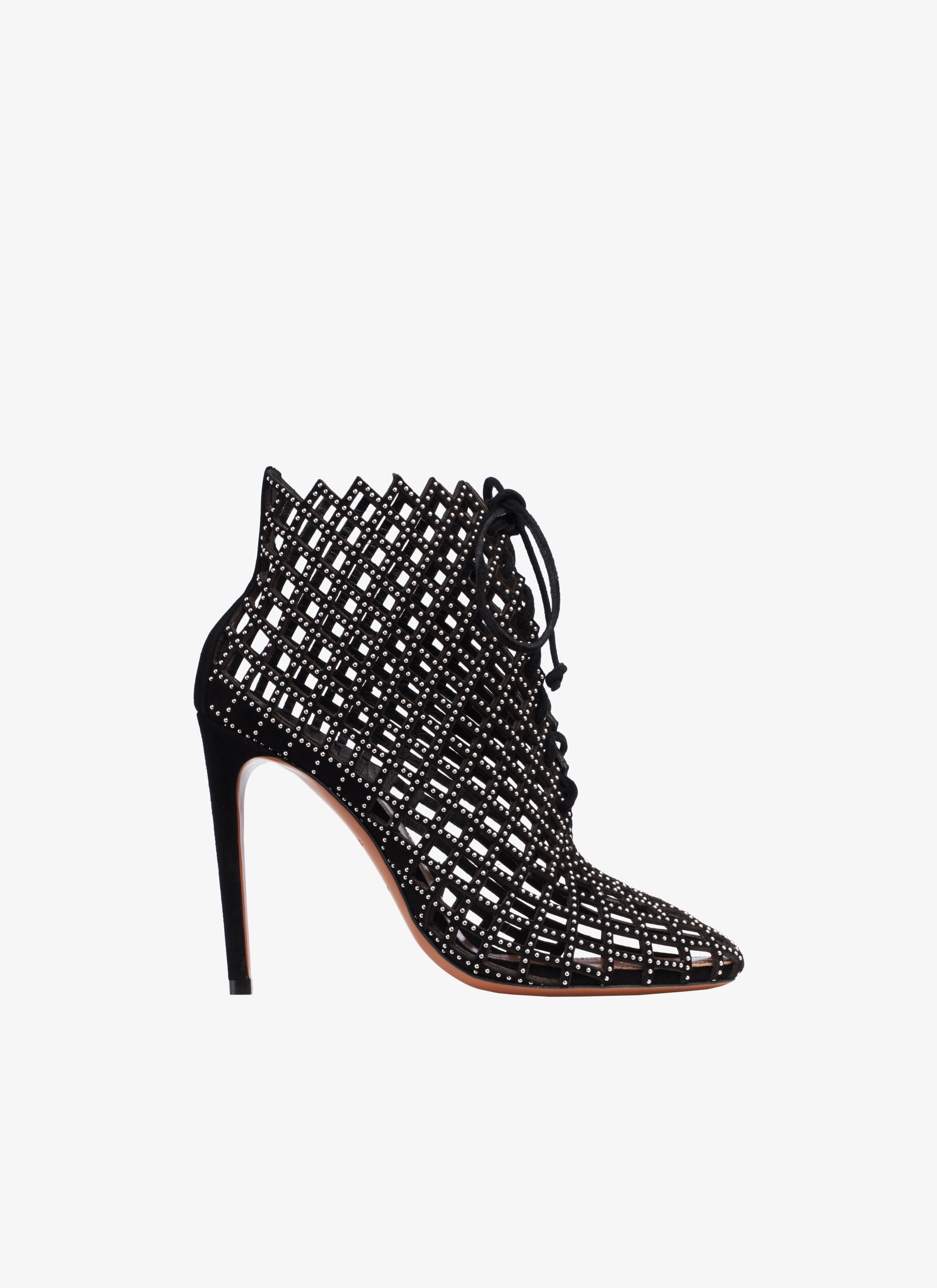 ALAÏA BLACK STILETTO ANKLE BOOTS