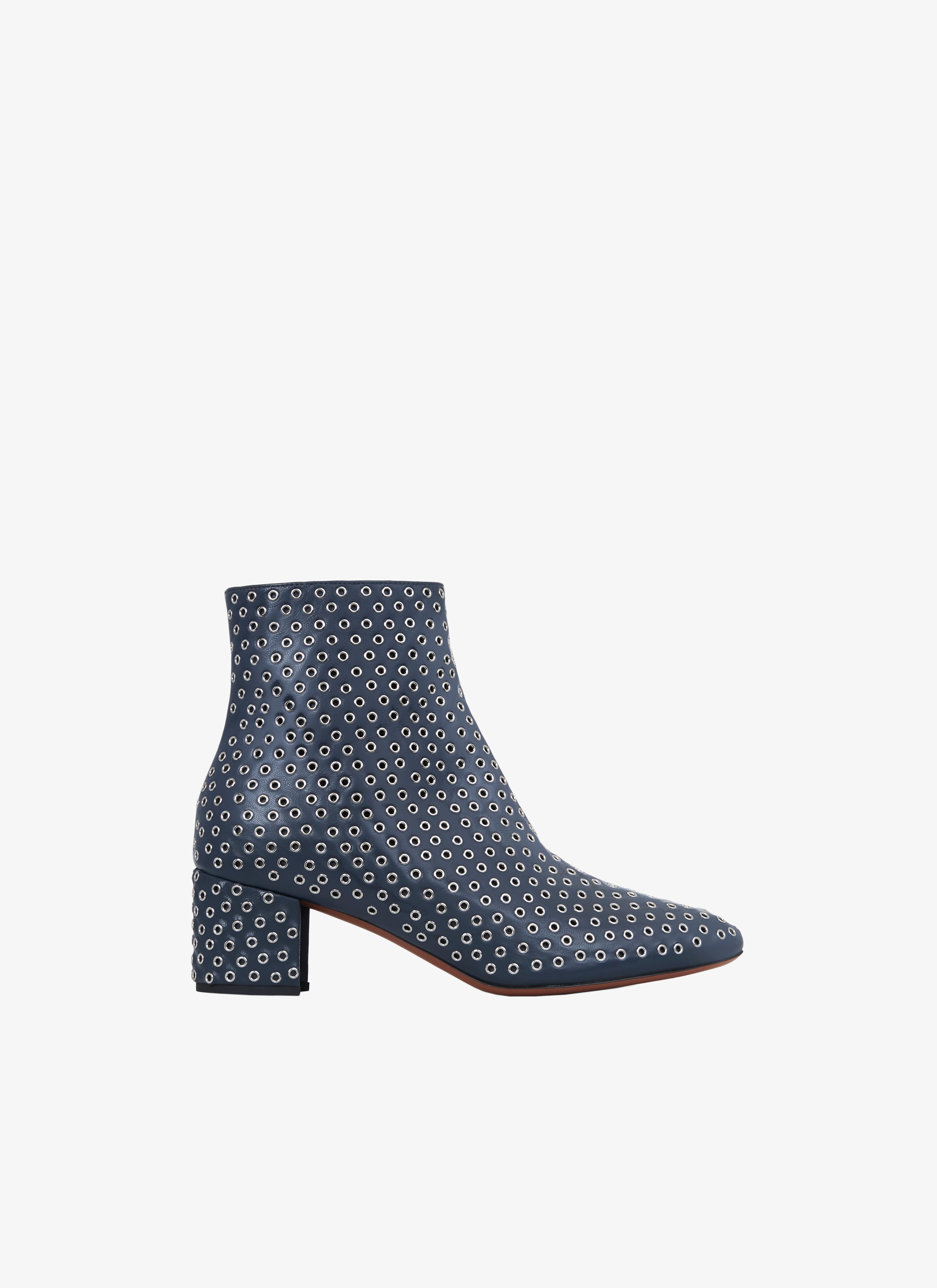 ALAÏA STEEL GRAY LOW BOOTS 
