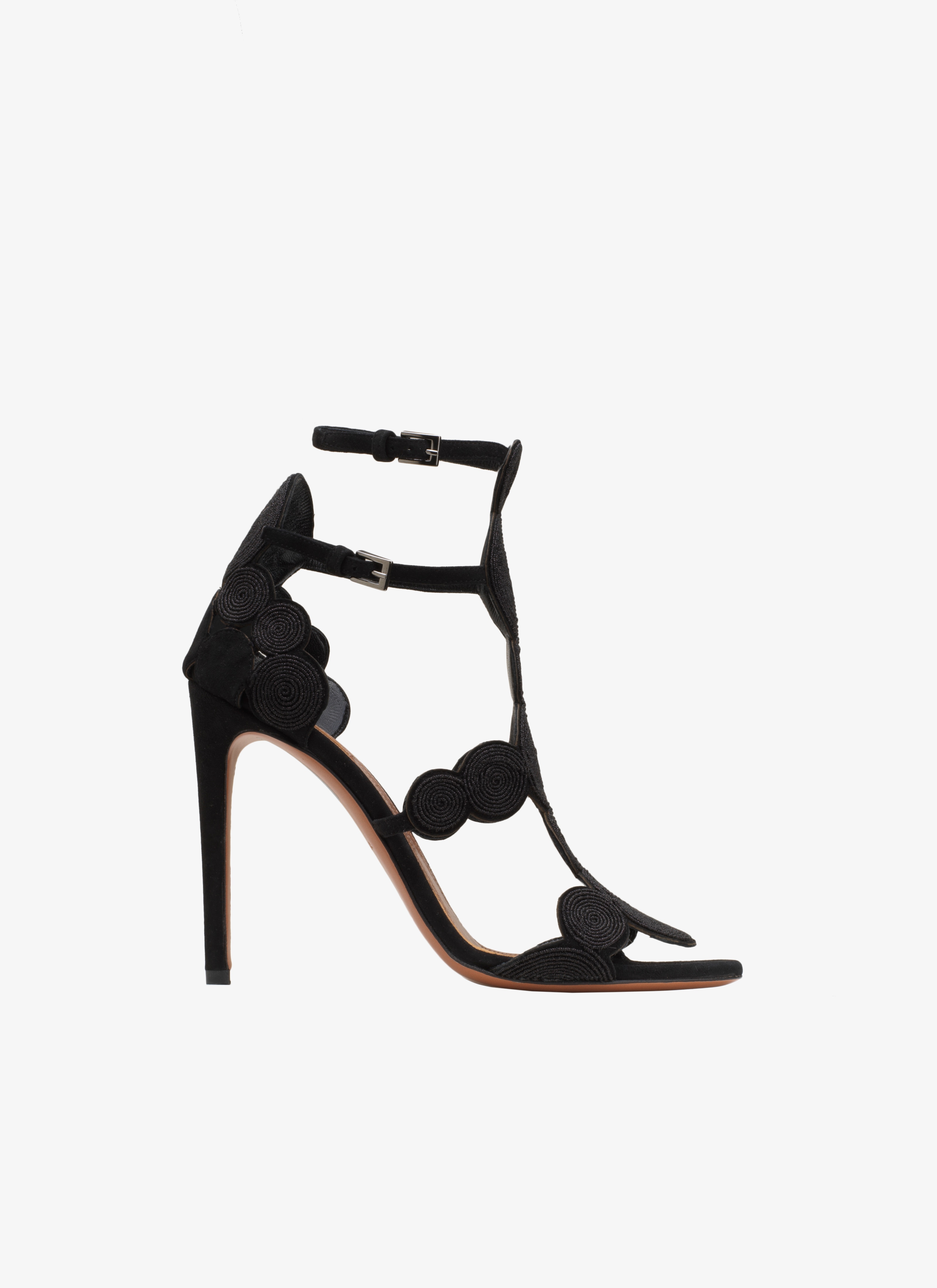 ALAÏA BLACK/SHINY BLACK STILETTO SANDAL