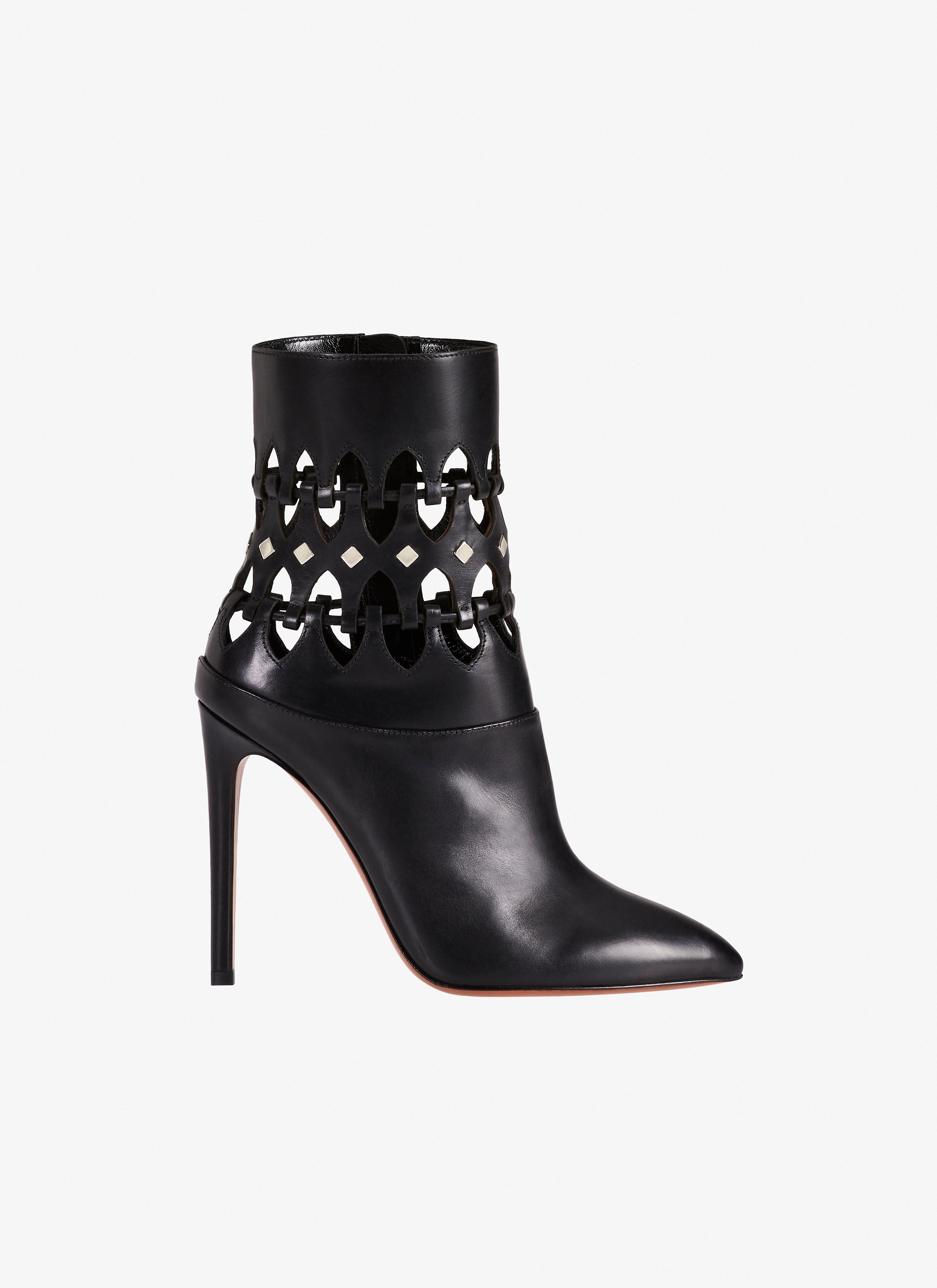 mid heel stiletto ankle boots