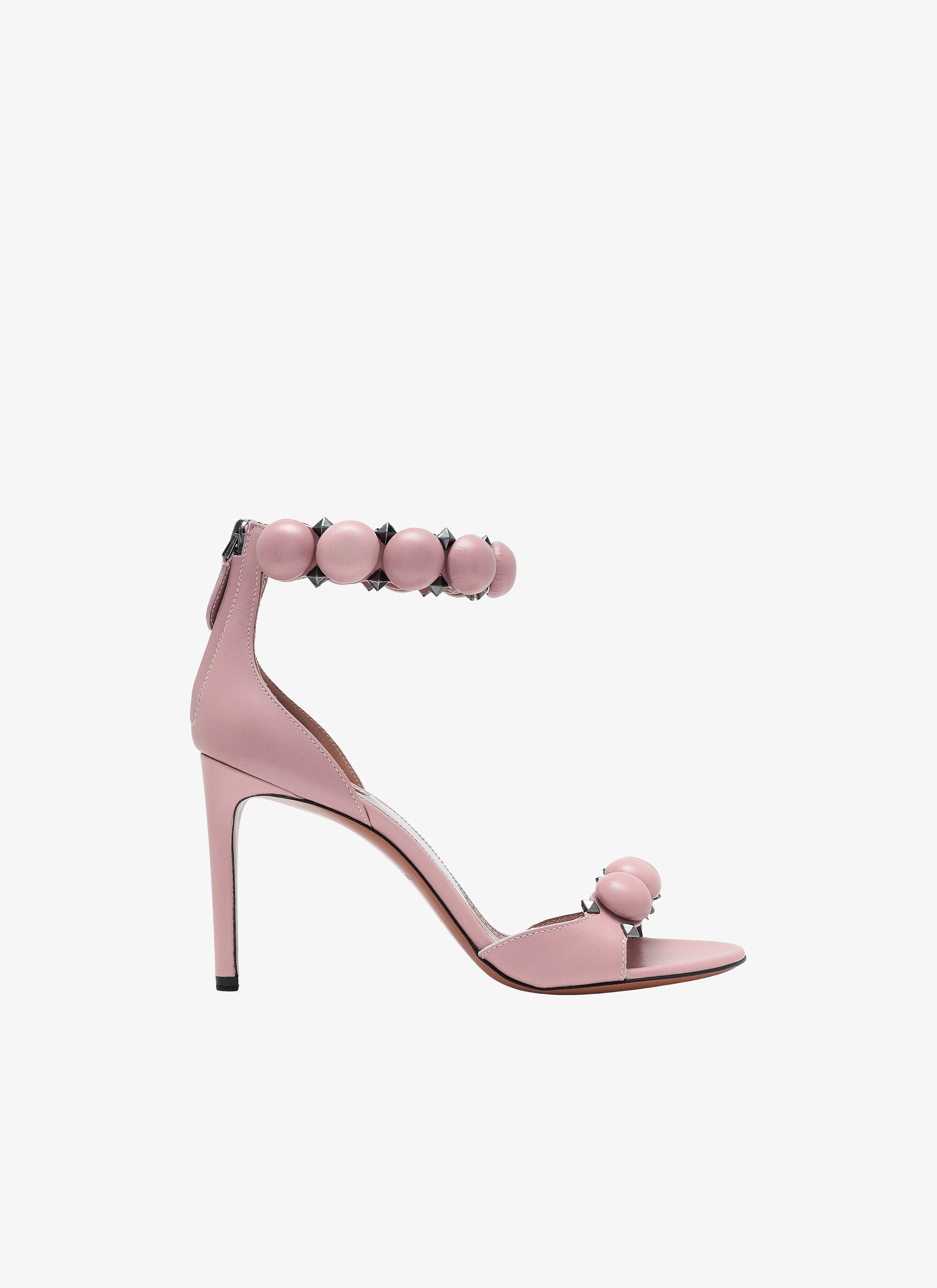 ALAÏA PINK  SANDALS VEAU1 BOMBE BOIS DE ROSE