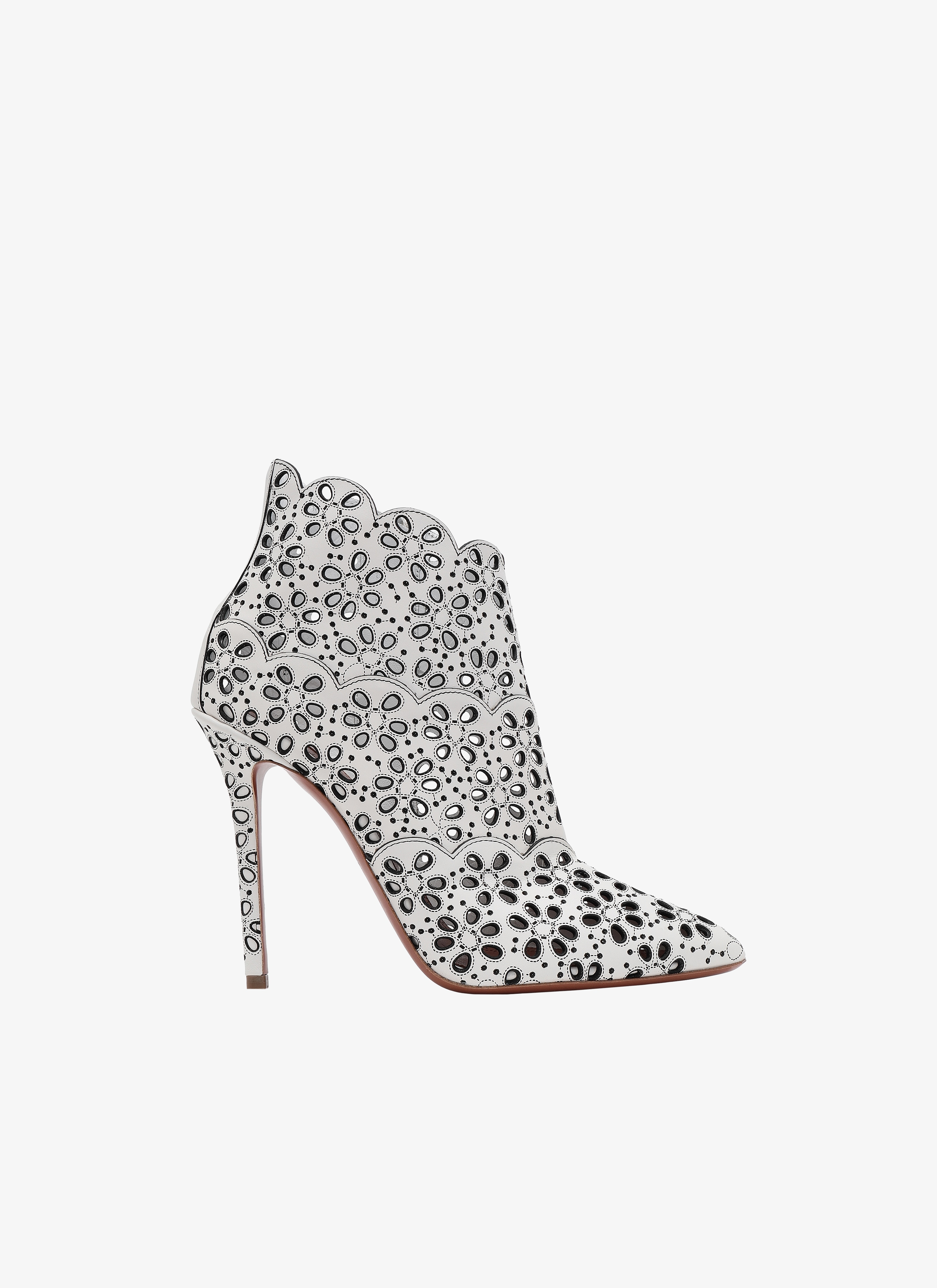 ALAÏA WHITE/BLACK LOW BOOTS