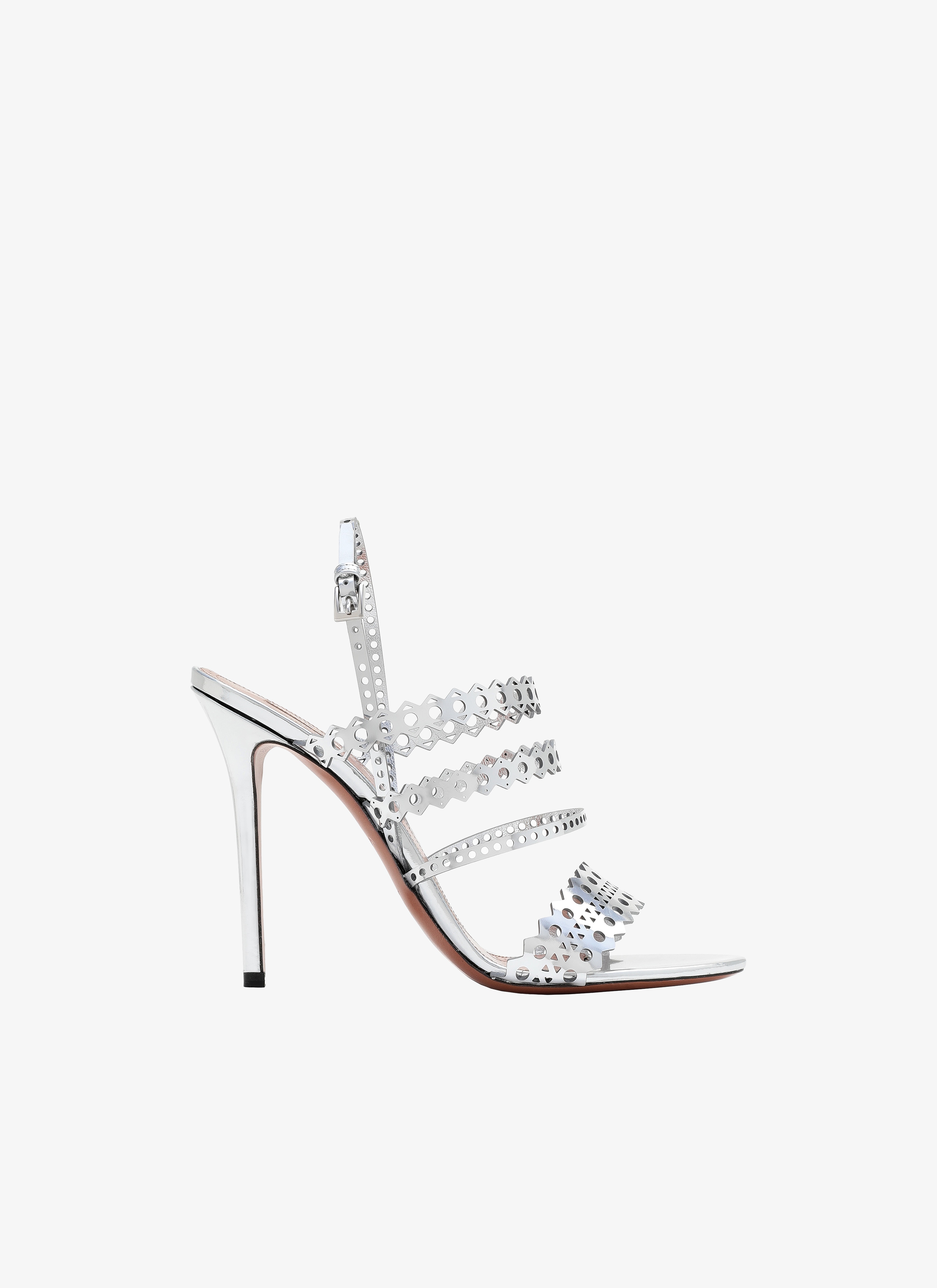 ALAÏA SILVER STILETTO SLING-BACK SANDAL