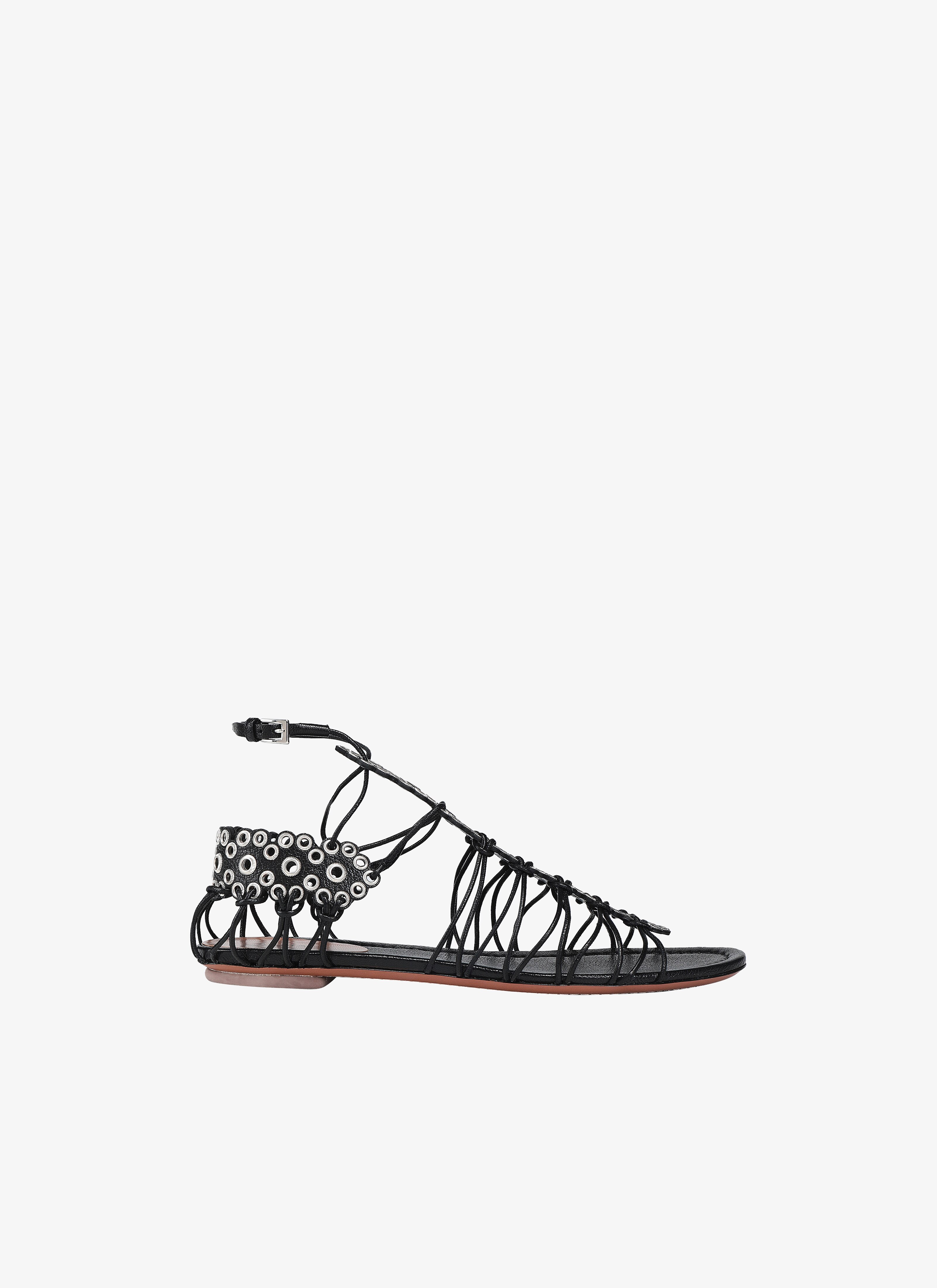ALAÏA SCHWARZ CERCLE ŒIL SANDAL