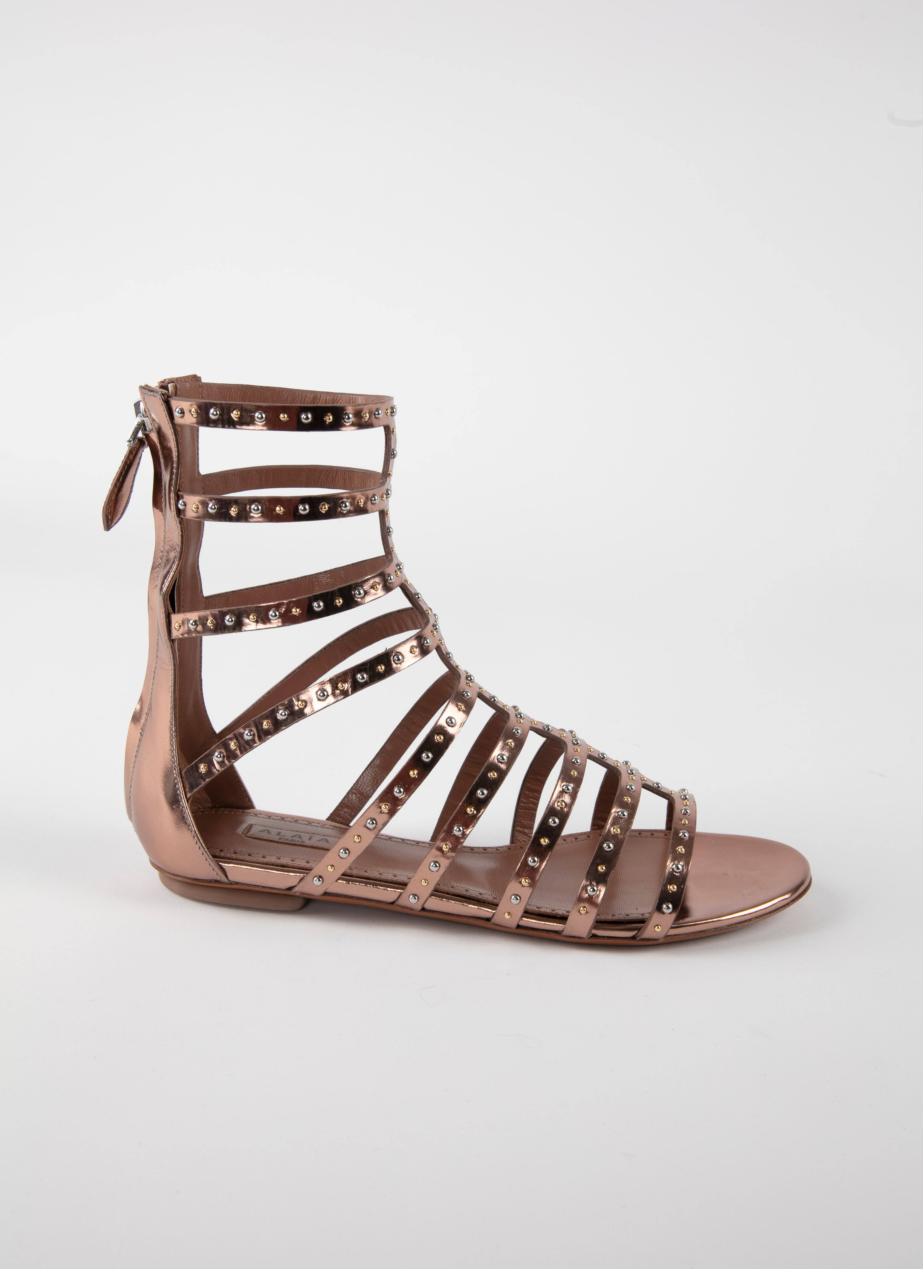 ALAÏA PINK GOLD SANDALS
