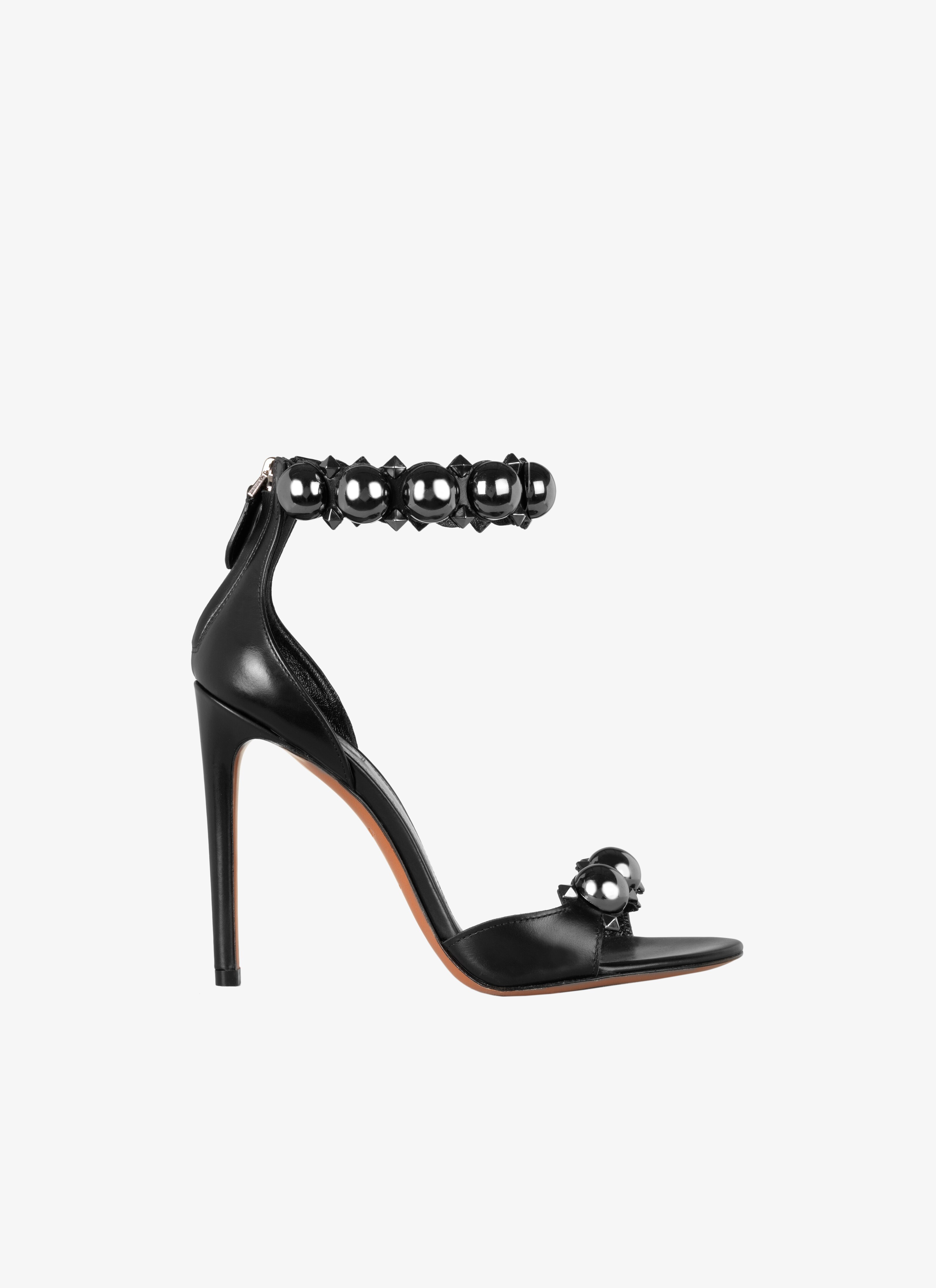 ALAÏA BLACK  SANDALS VEAU2 BOMBE METAL BLACK