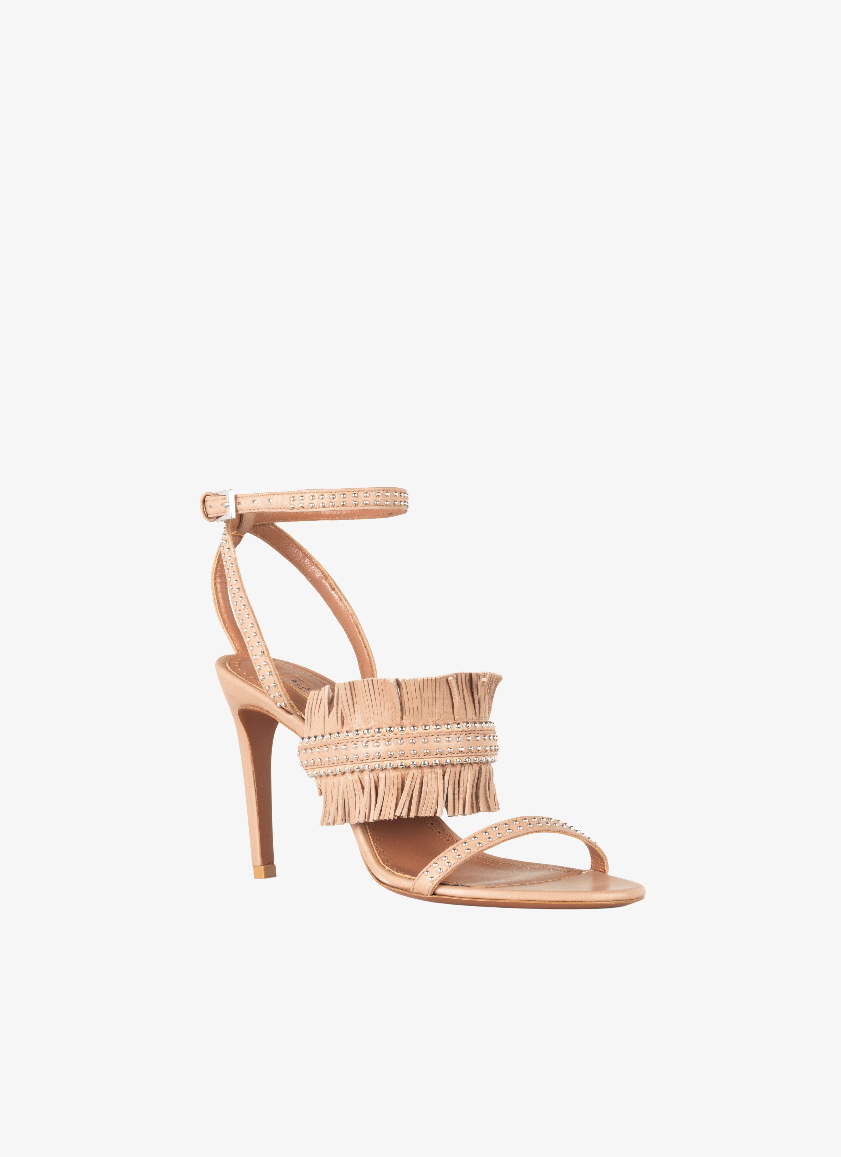 Calfskin Fringe Sandal Calfskin Fringe Sandal - maison-alaia.com