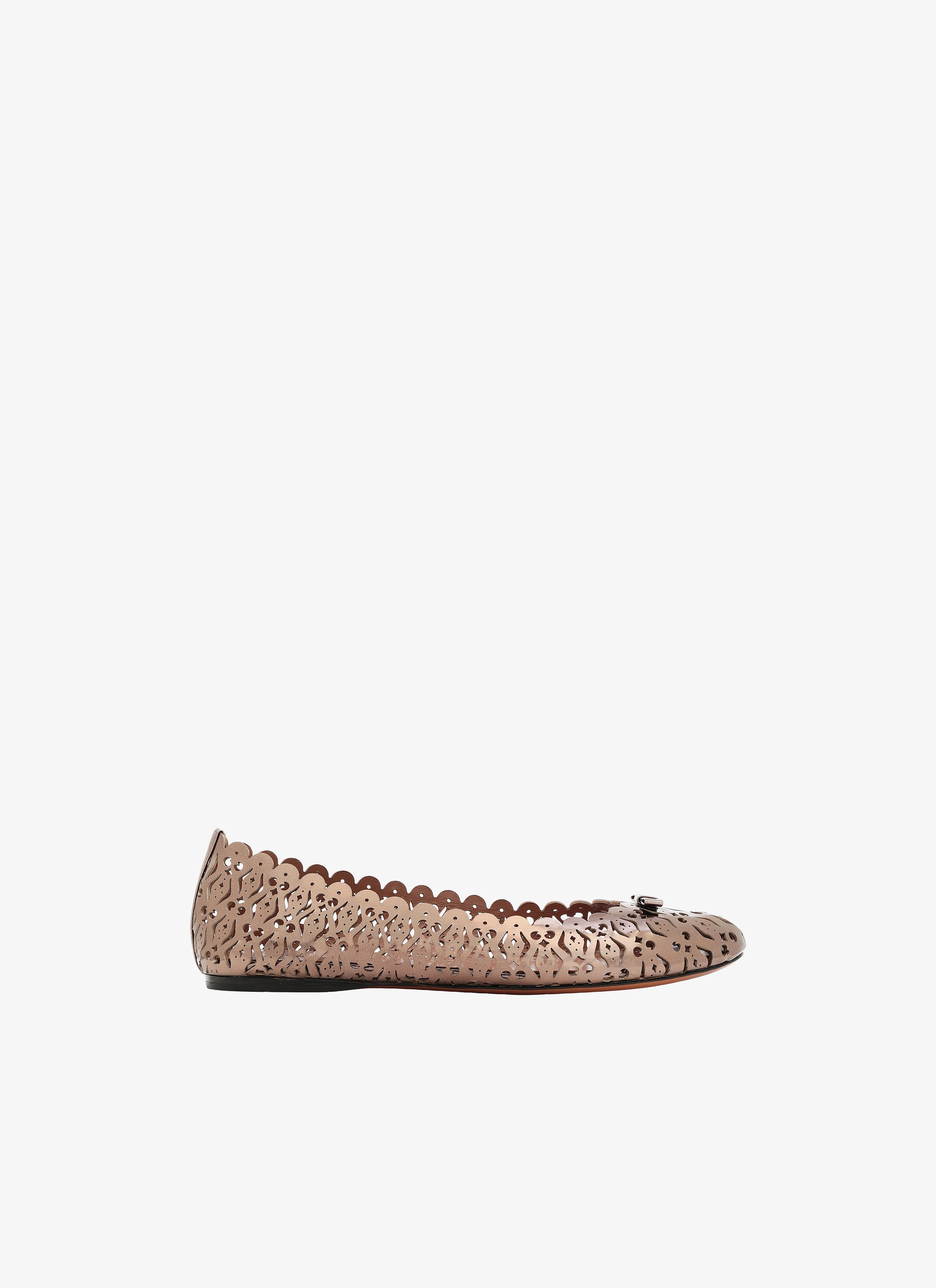 ALAÏA RODIO  BALLERINES PEAU MIROIR VERRERIE2 RHODIUM