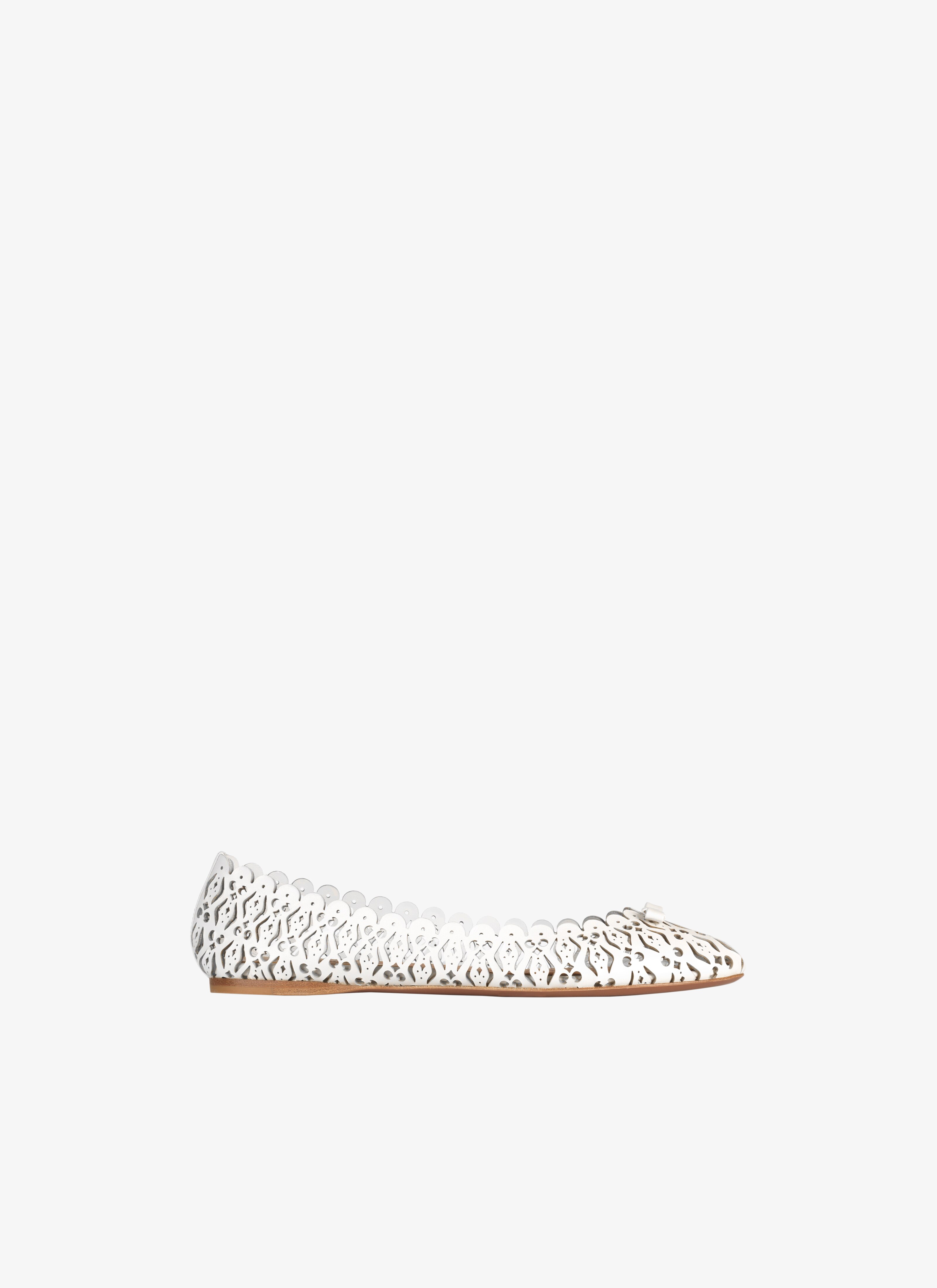 ALAÏA WHITE  BALLERINES VEAU2 VERRERIE2 WHITE