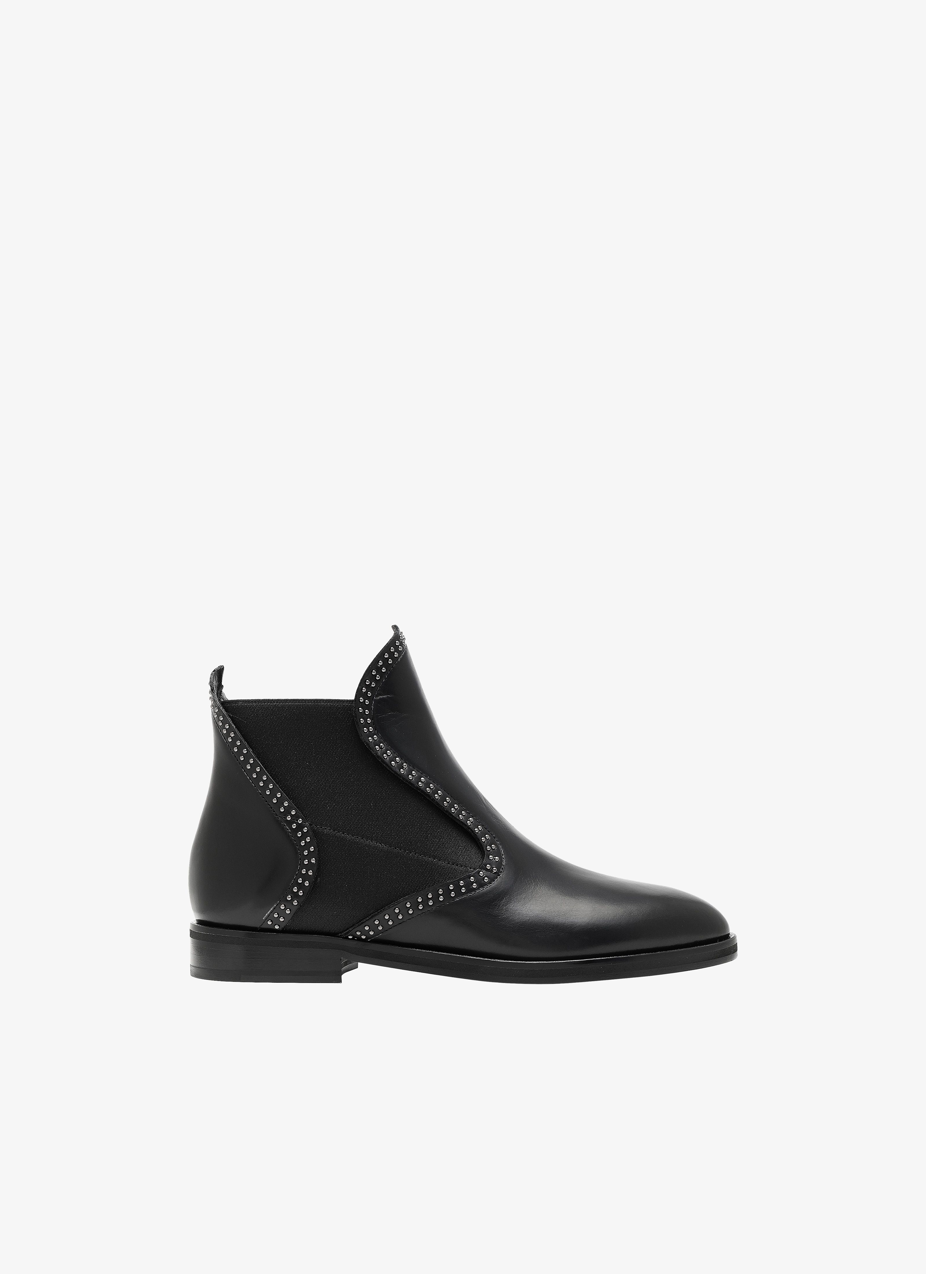 ALAÏA BLACK CALFSKIN INLAY ANKLE BOOT