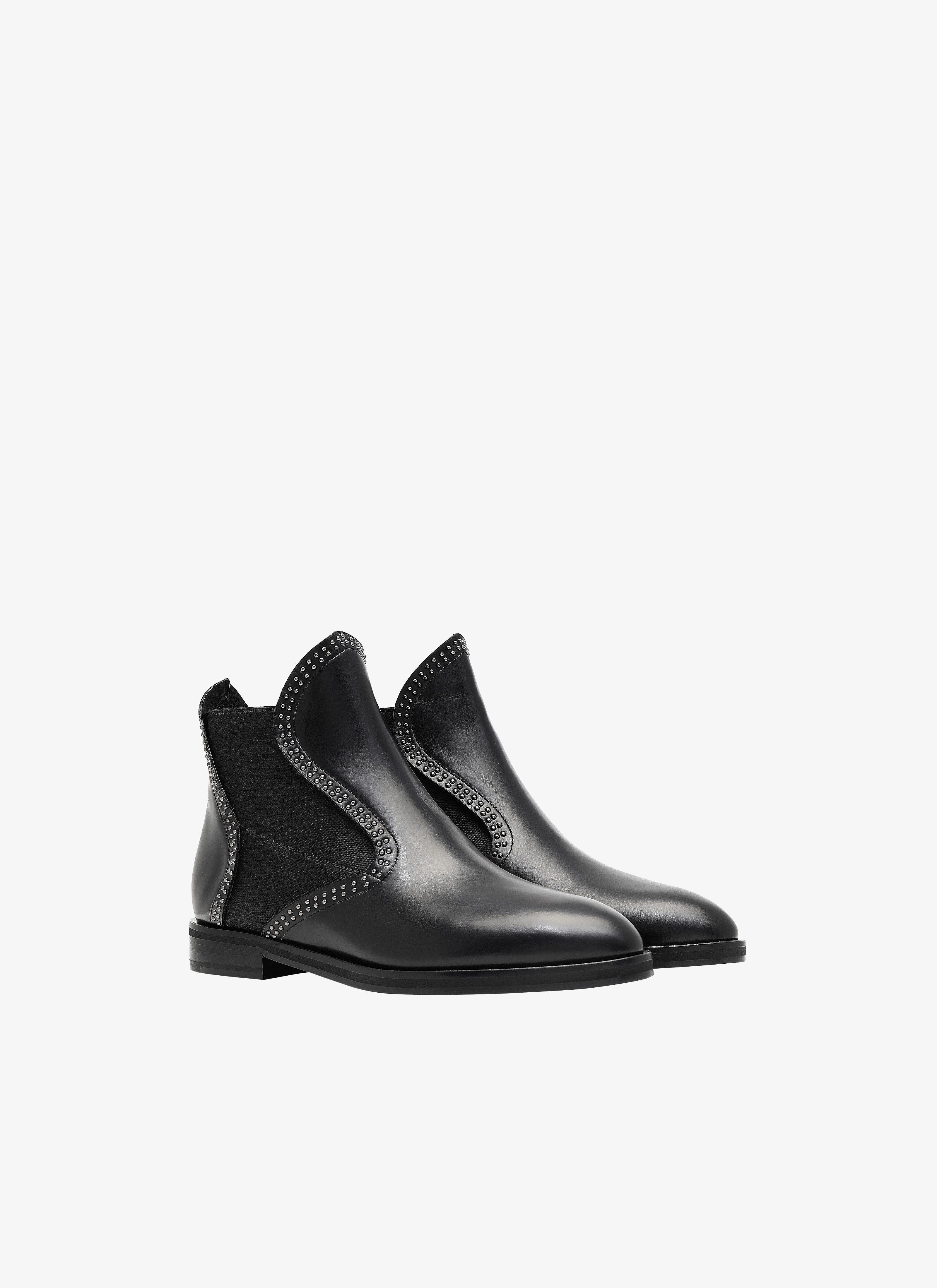 Calfskin Inlay Ankle Boot Calfskin Inlay Ankle Boot - maison-alaia.com
