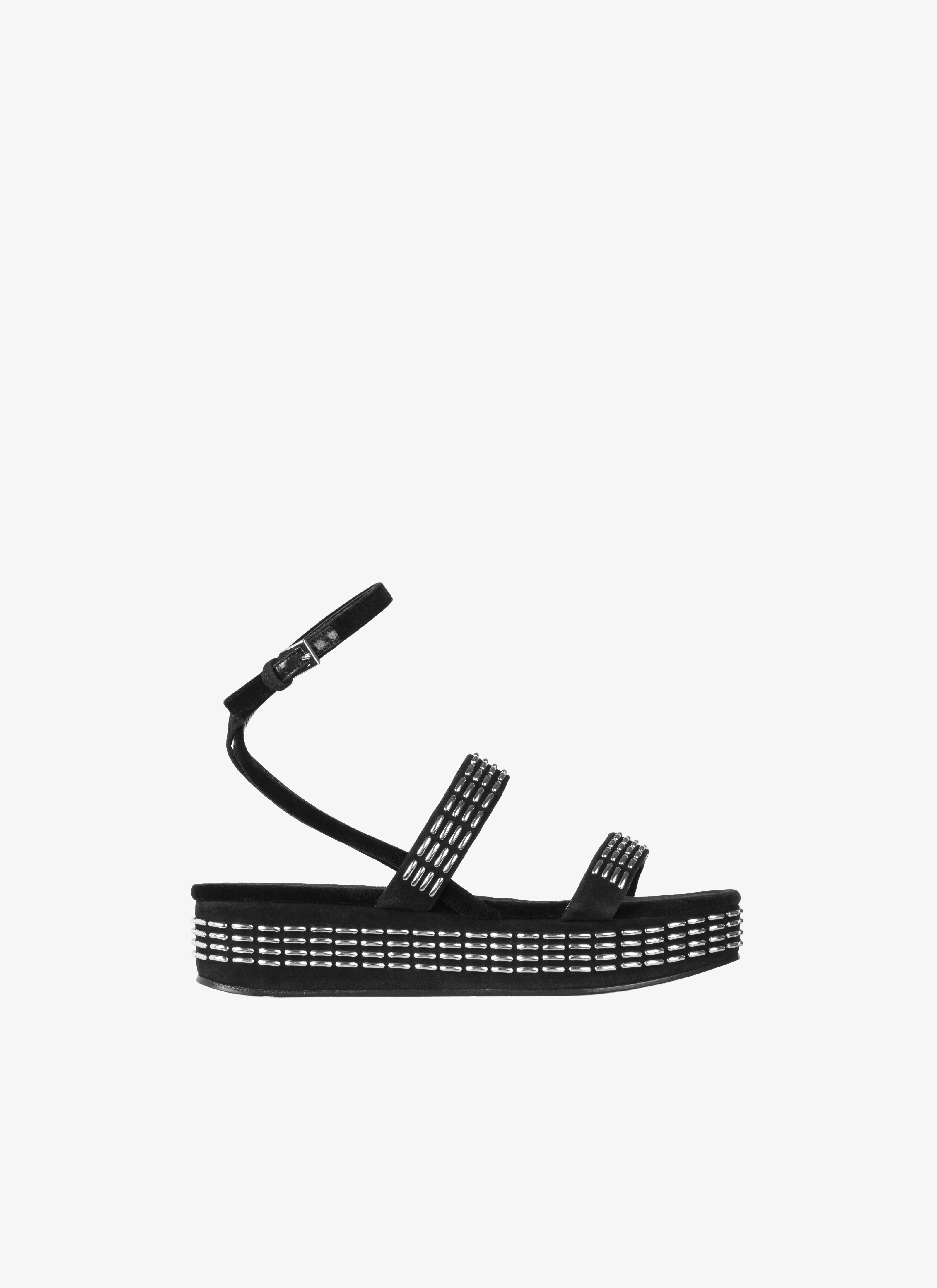 ALAÏA BLACK  SANDALS CHAMOIS CLOU BAGUETTE BLACK