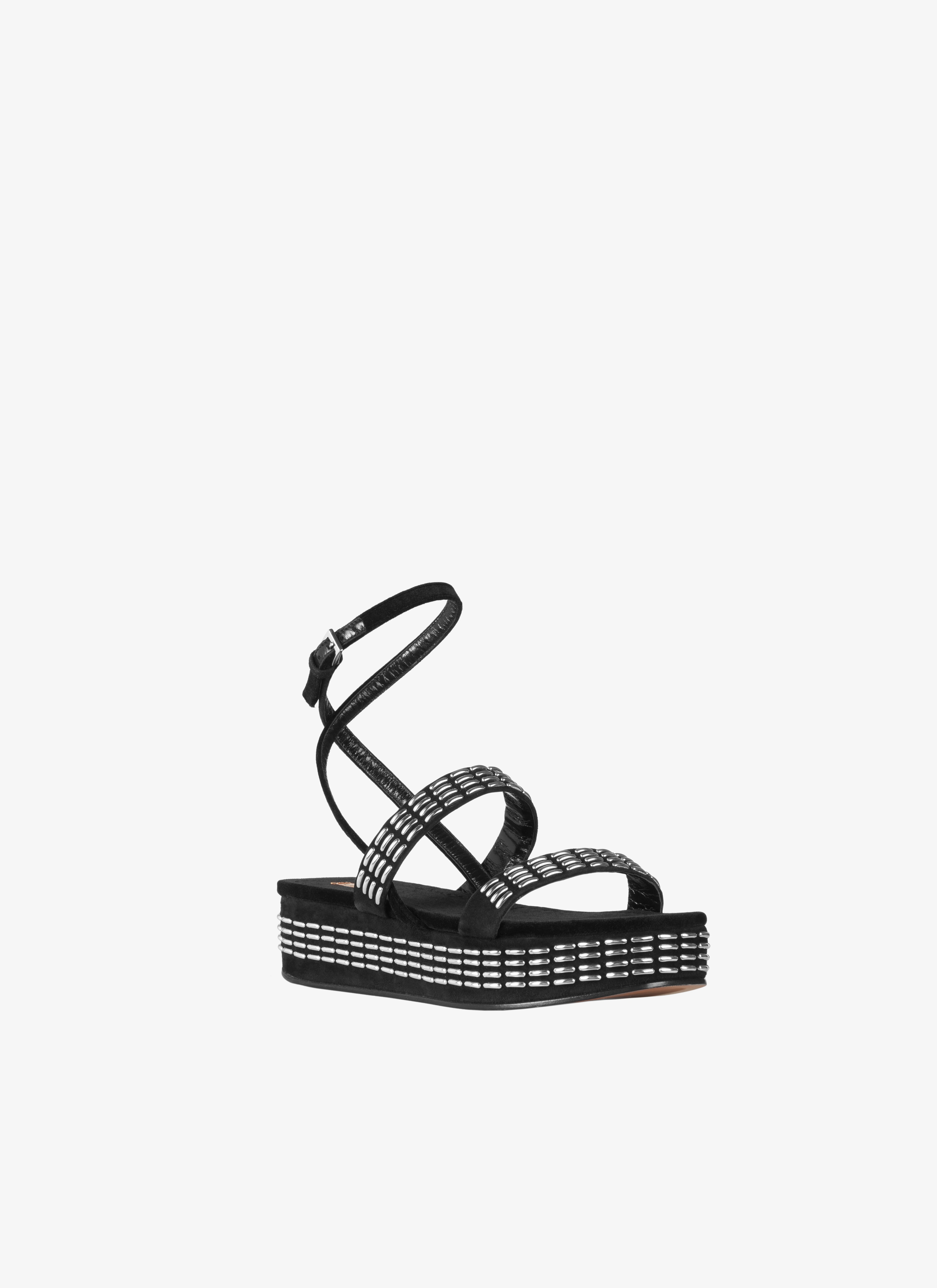 Goatskin And Velvet Platform Sandal Goatskin And Velvet Platform Sandal - maison-alaia.com