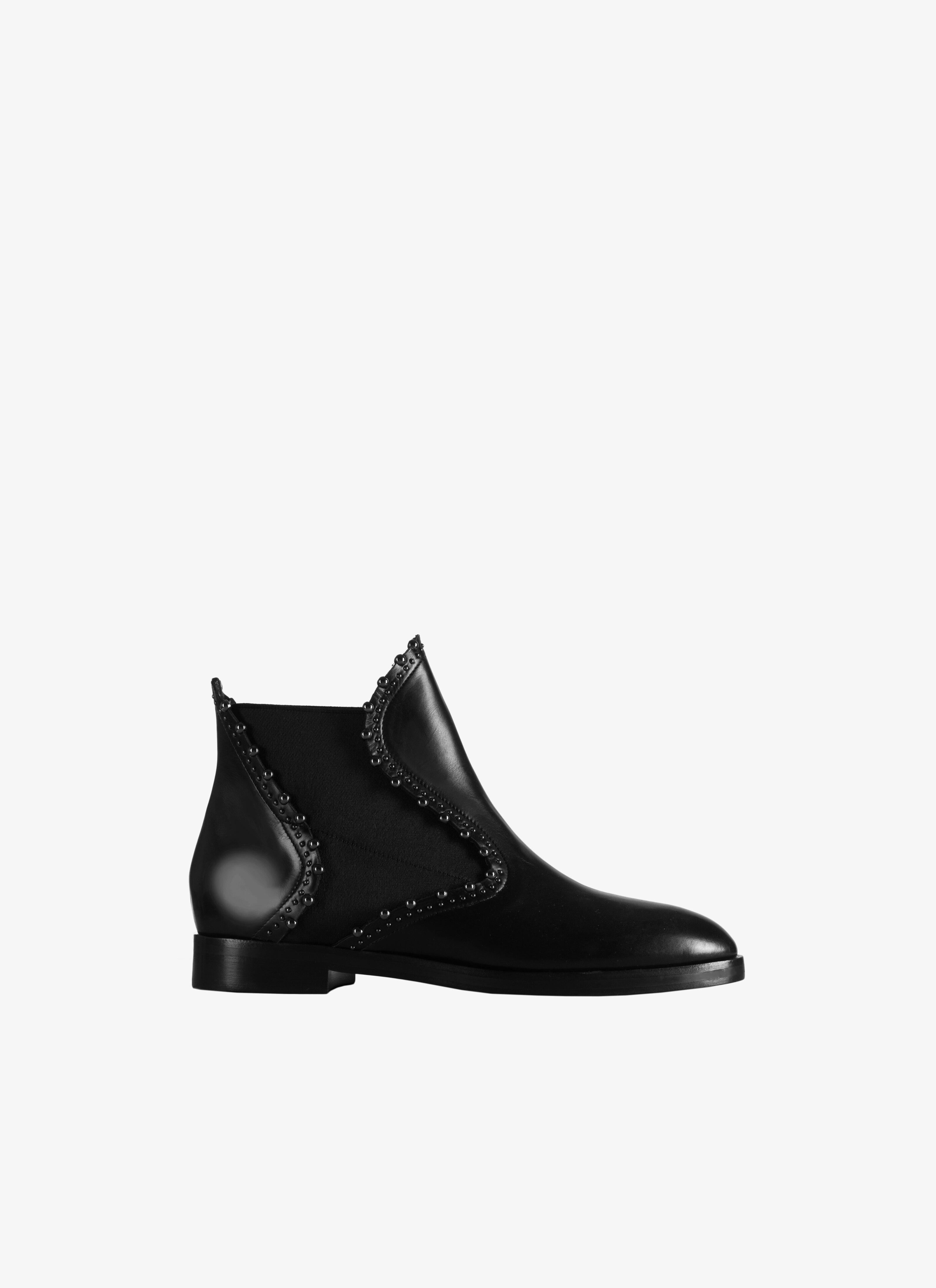 ALAÏA BLACK CALFSKIN INLAY ANKLE BOOT