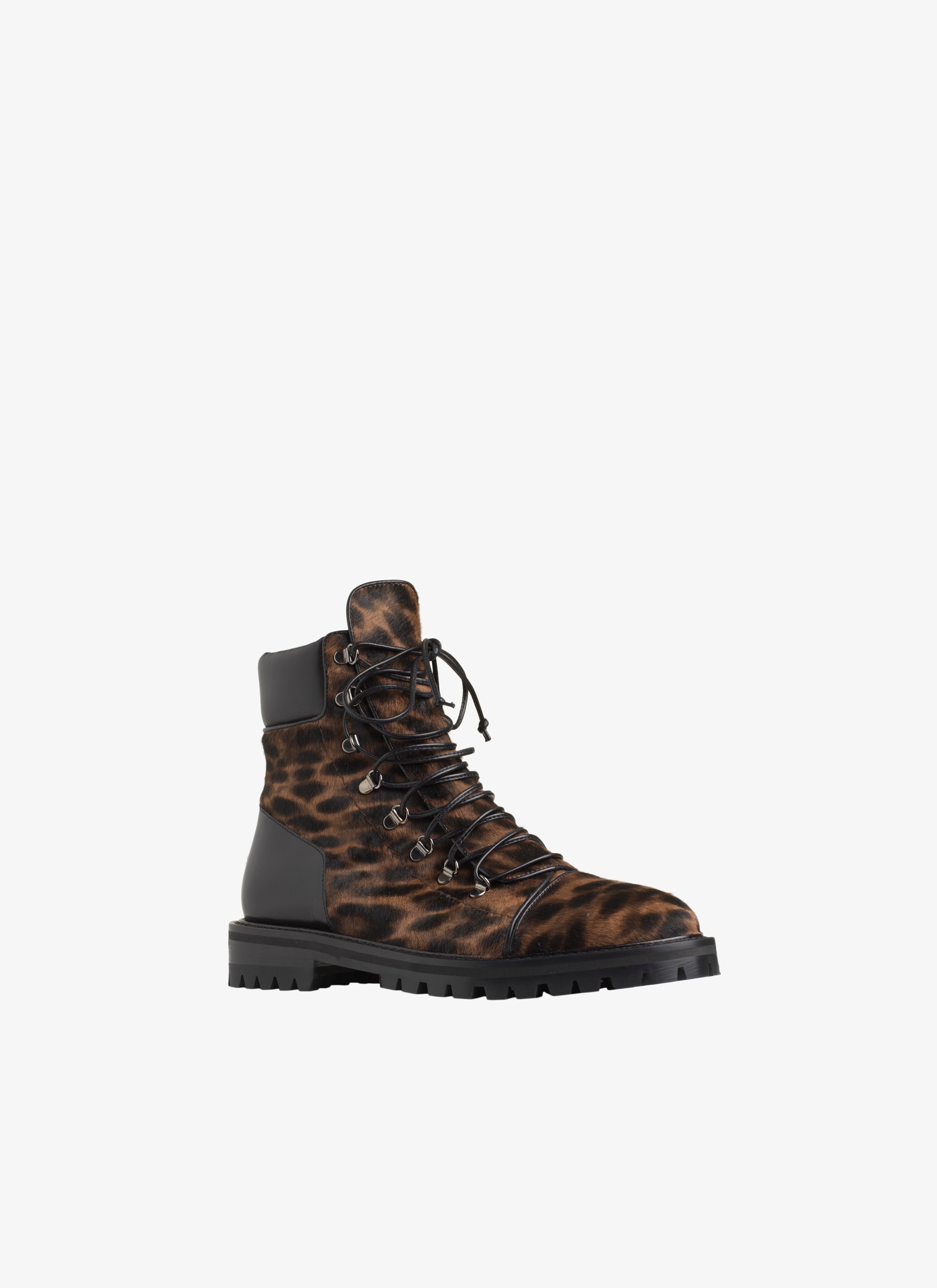 Zebra-Print Calfskin Combat Boot Zebra-Print Calfskin Combat Boot - maison-alaia.com