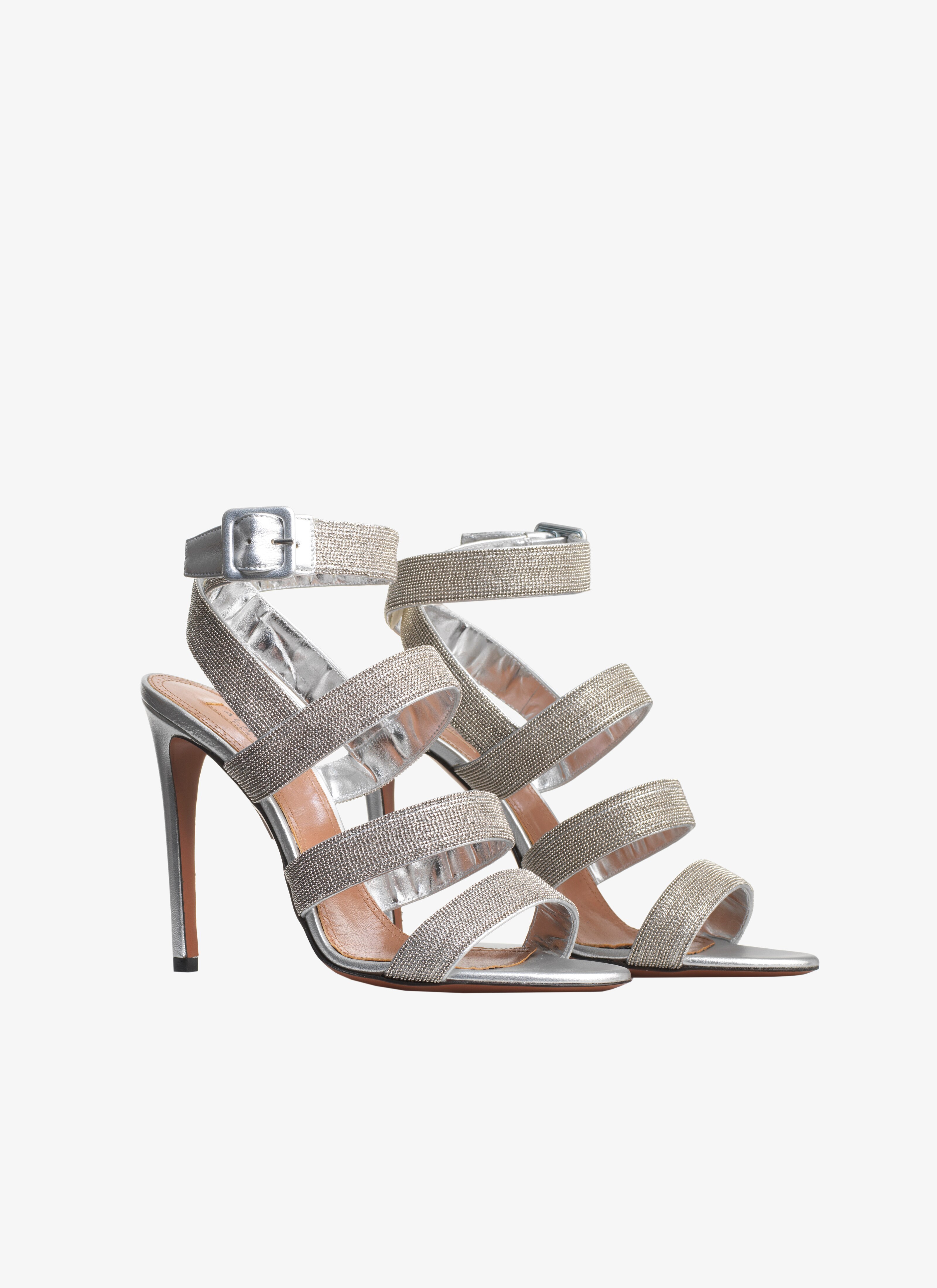 Beaded Lambskin Stiletto Sandal Beaded Lambskin Stiletto Sandal - maison-alaia.com