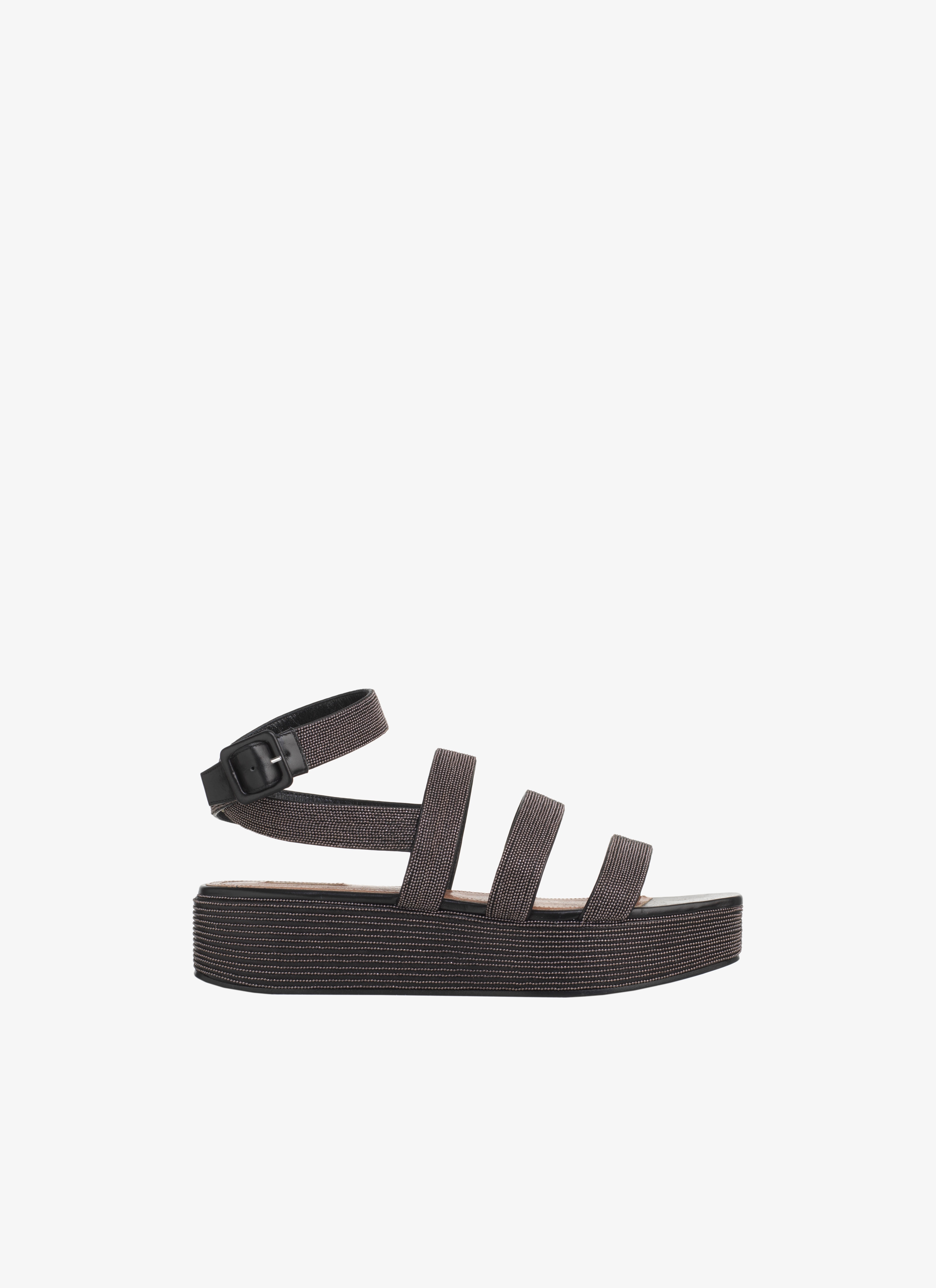 ALAÏA BLACK  SANDALS VEAU2 ROCAILLE BLACK