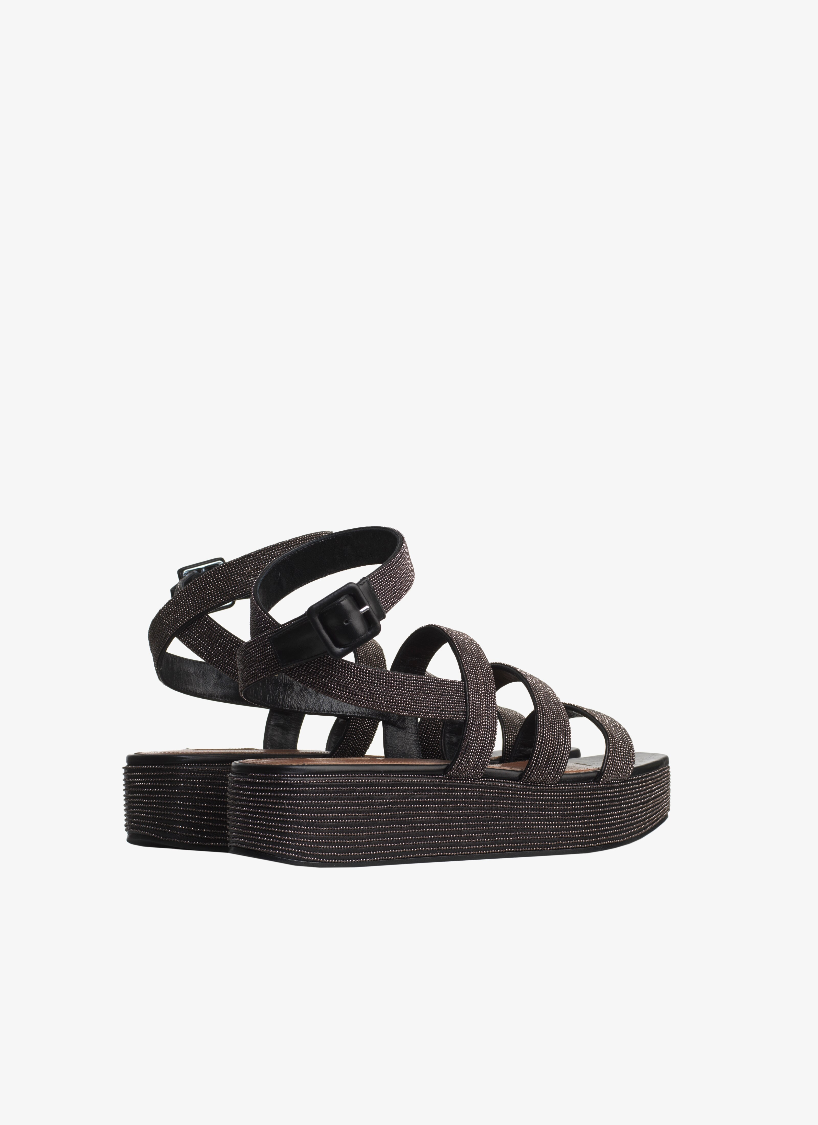 Beaded Lambskin Platform Sandal Beaded Lambskin Platform Sandal - maison-alaia.com