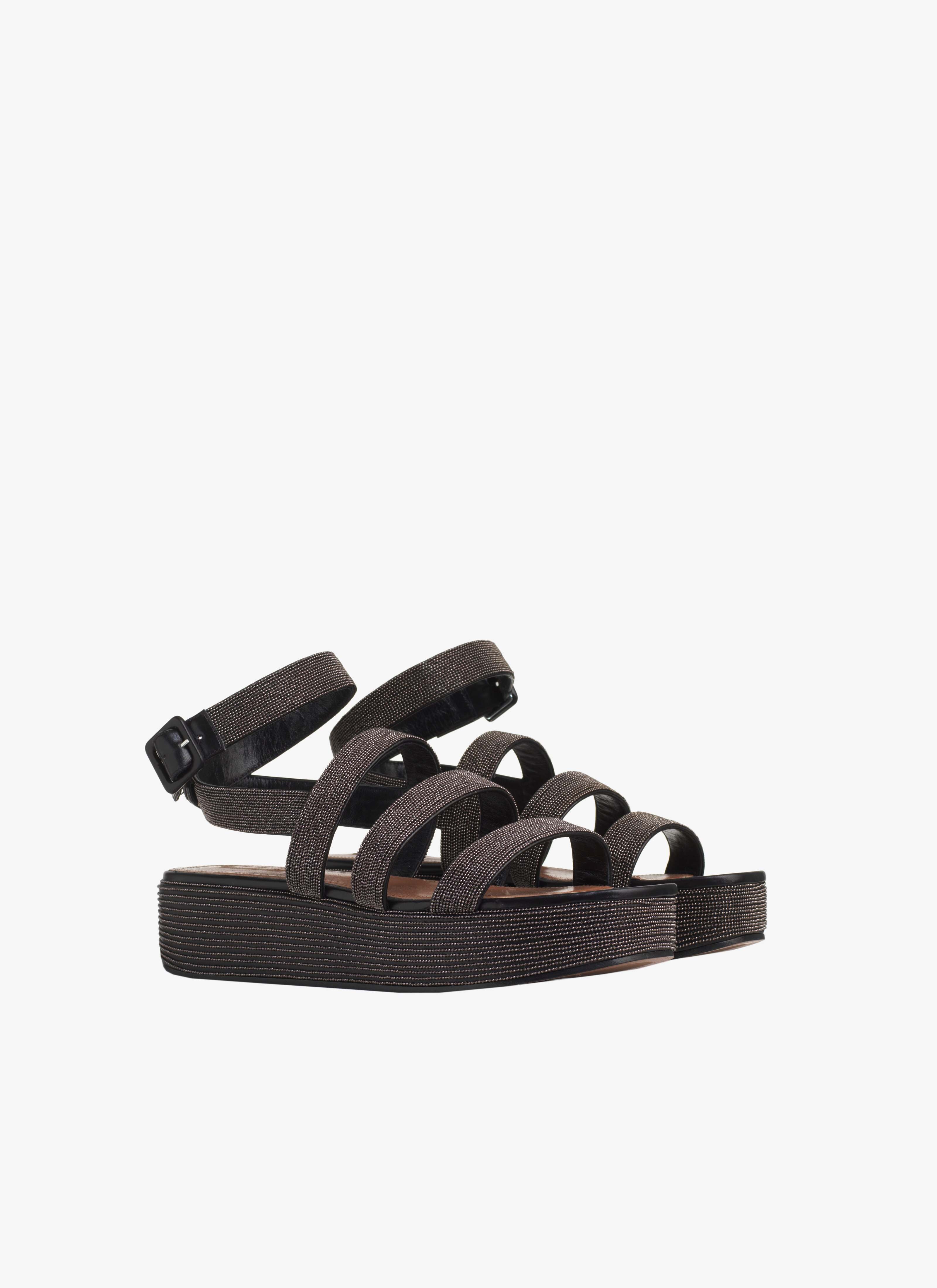 Beaded Lambskin Platform Sandal Beaded Lambskin Platform Sandal - maison-alaia.com