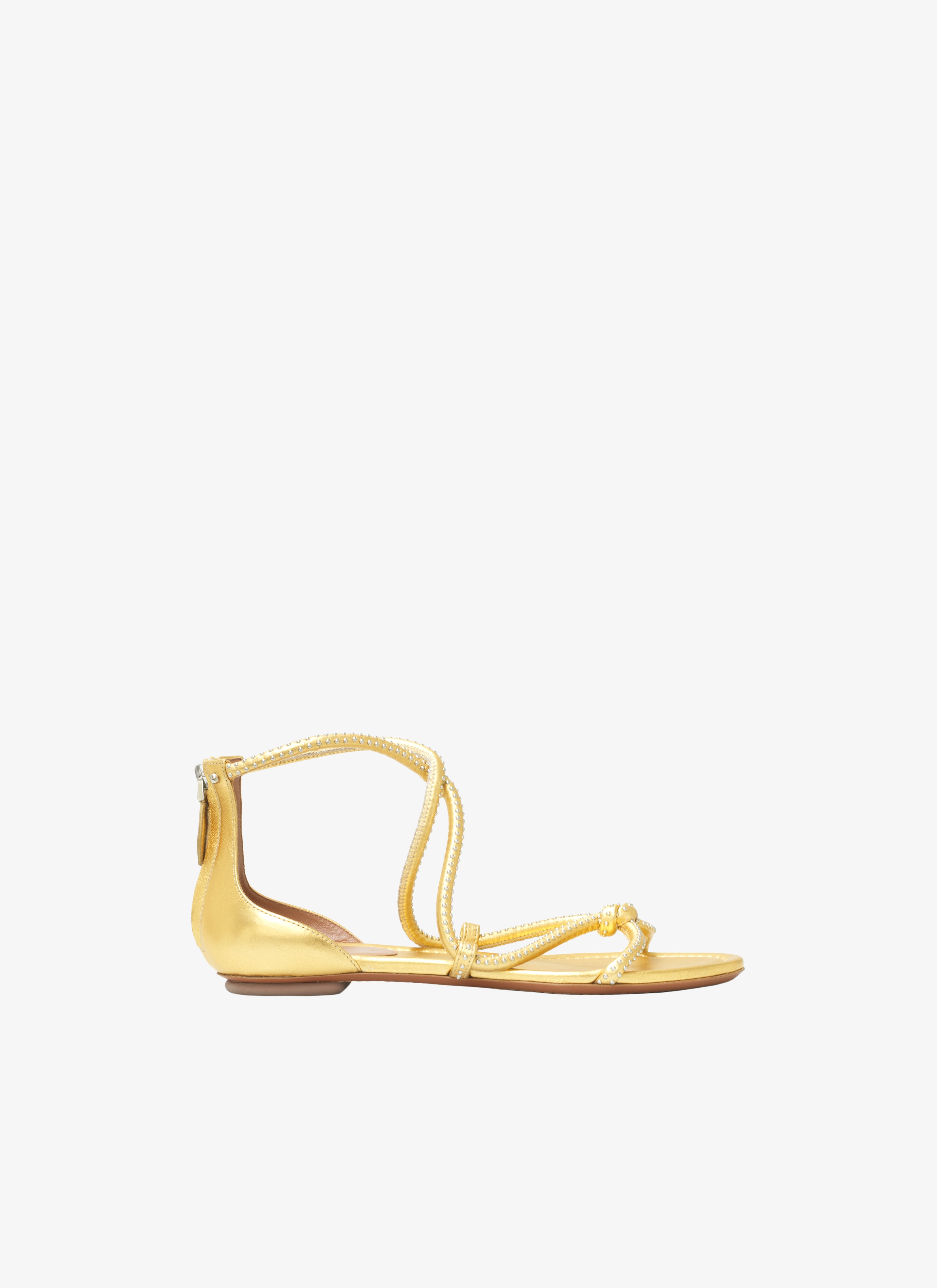 alaia gold sandals