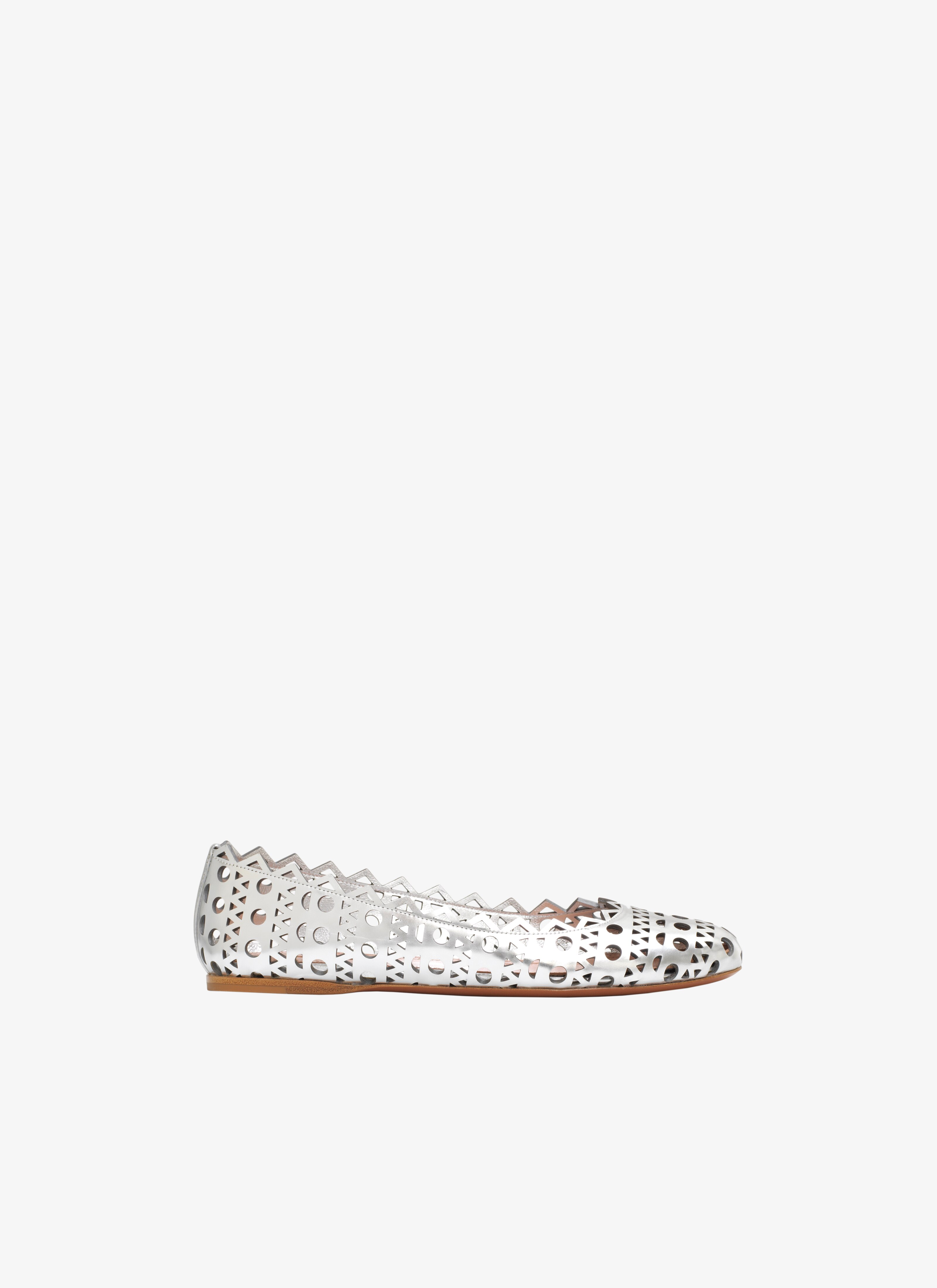 ALAÏA SILVER BALLERINAS