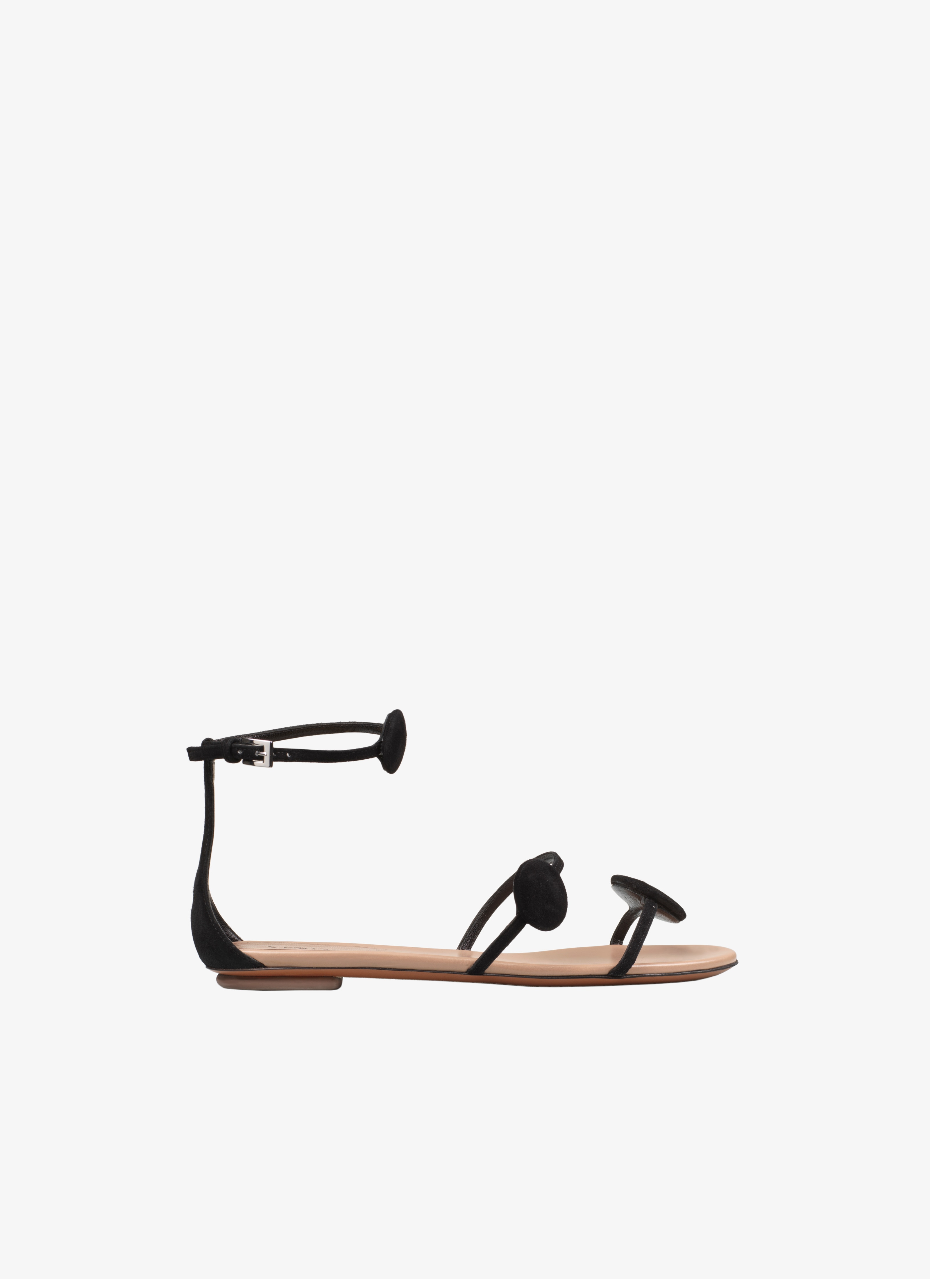 Women's Black/Black Flat Sandal | ALAÏA LU