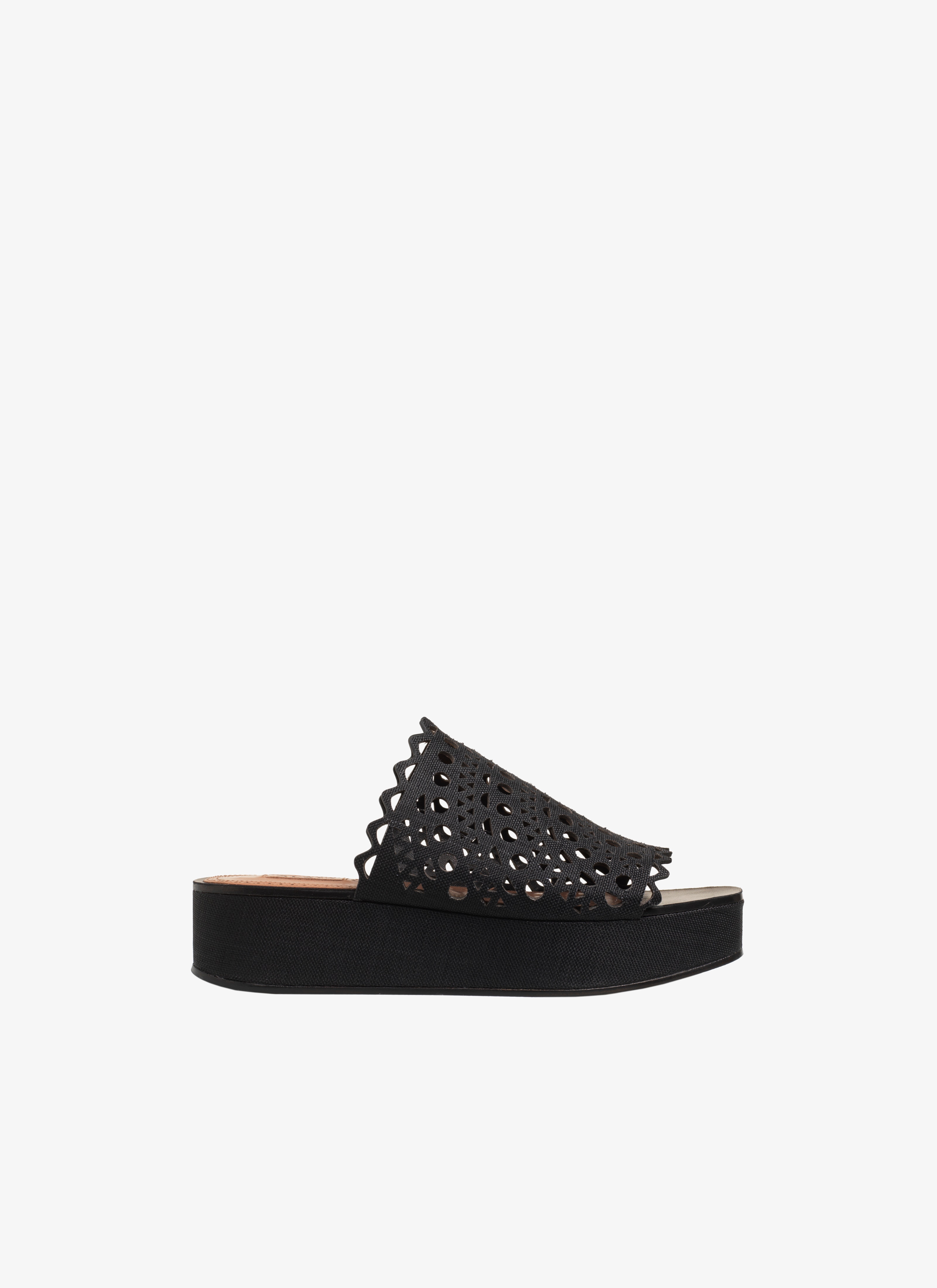 mules plateforme noir