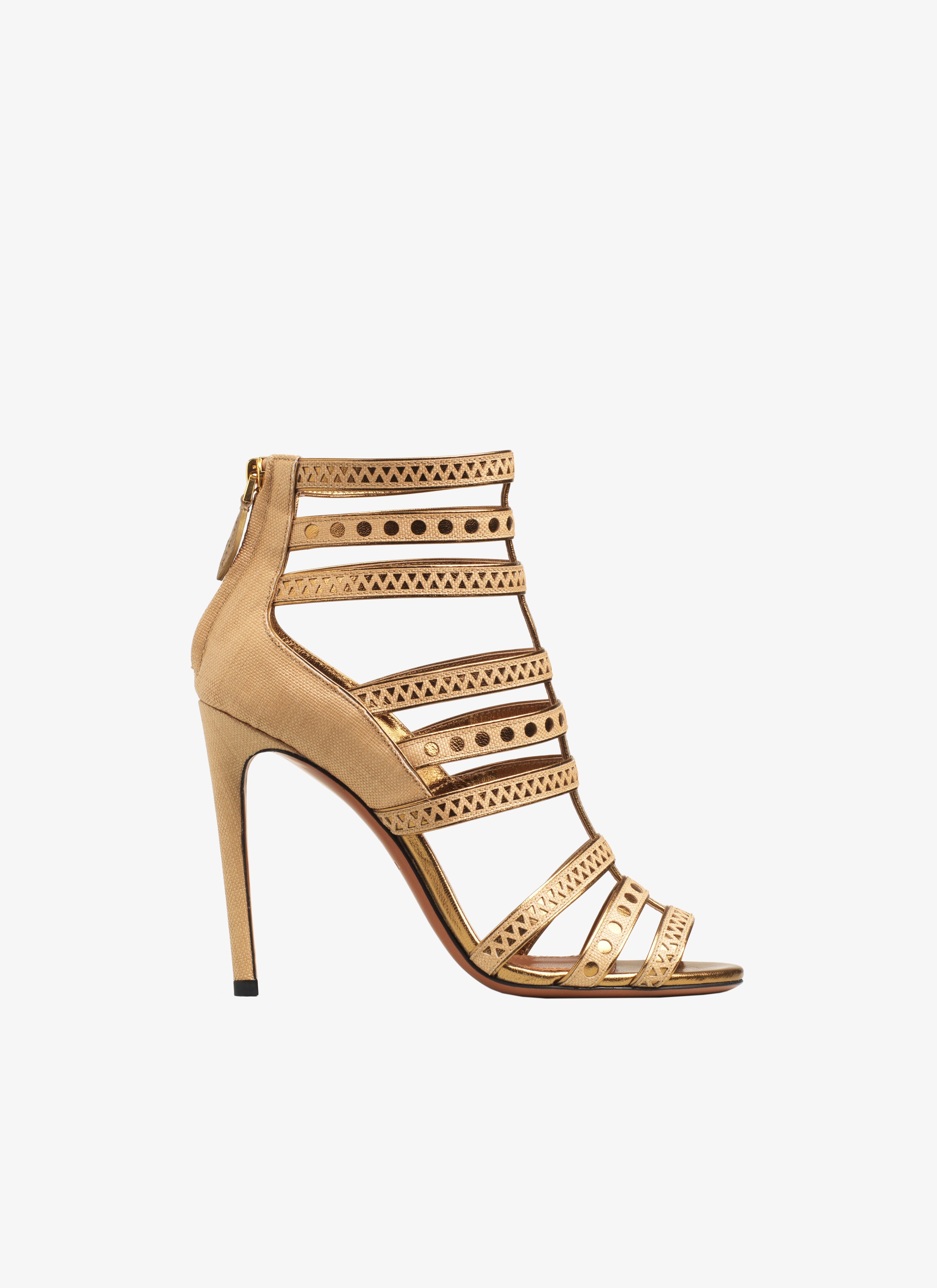 alaia gold sandals