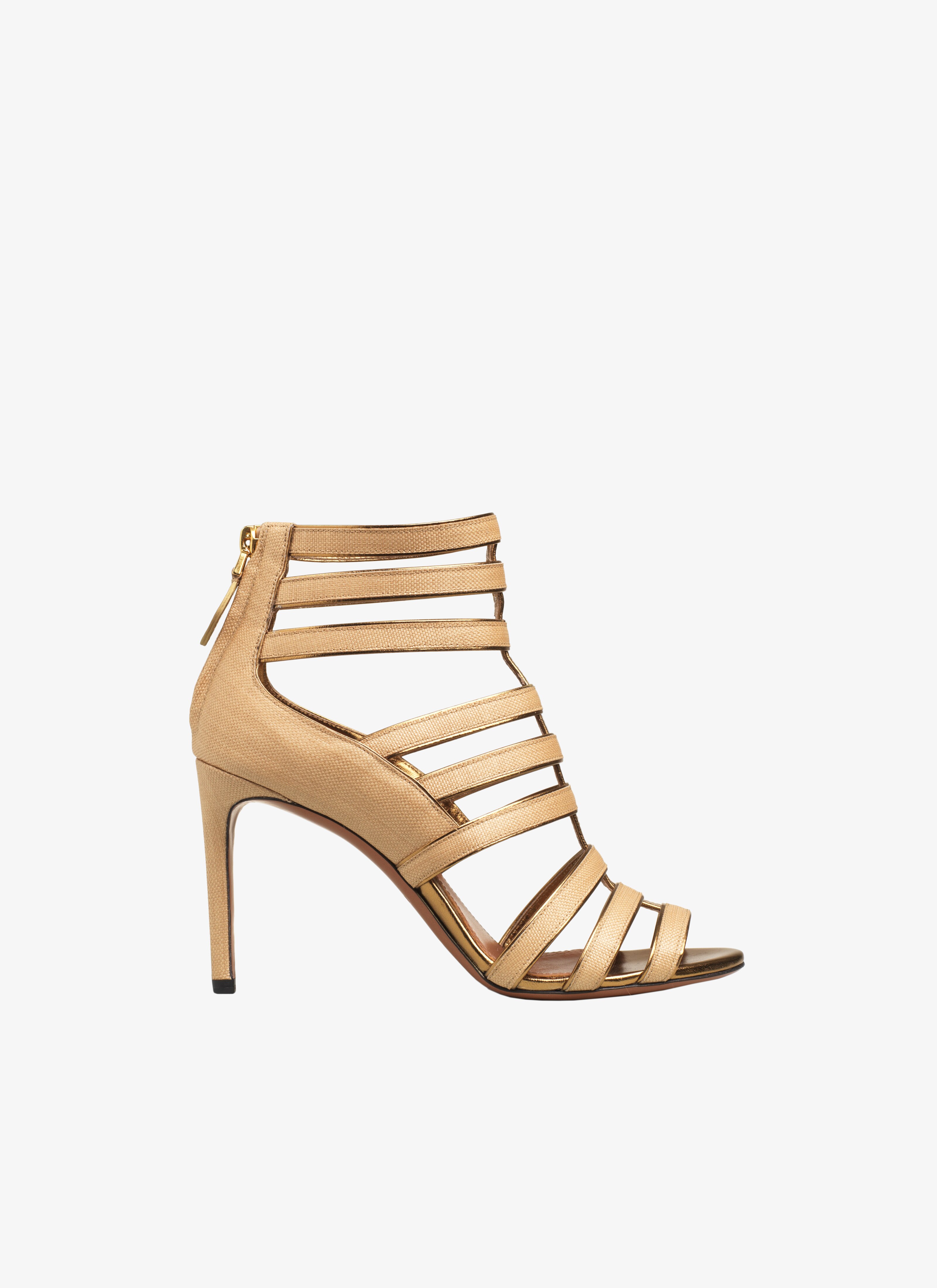 ALAÏA GOLD HEELED SANDAL
