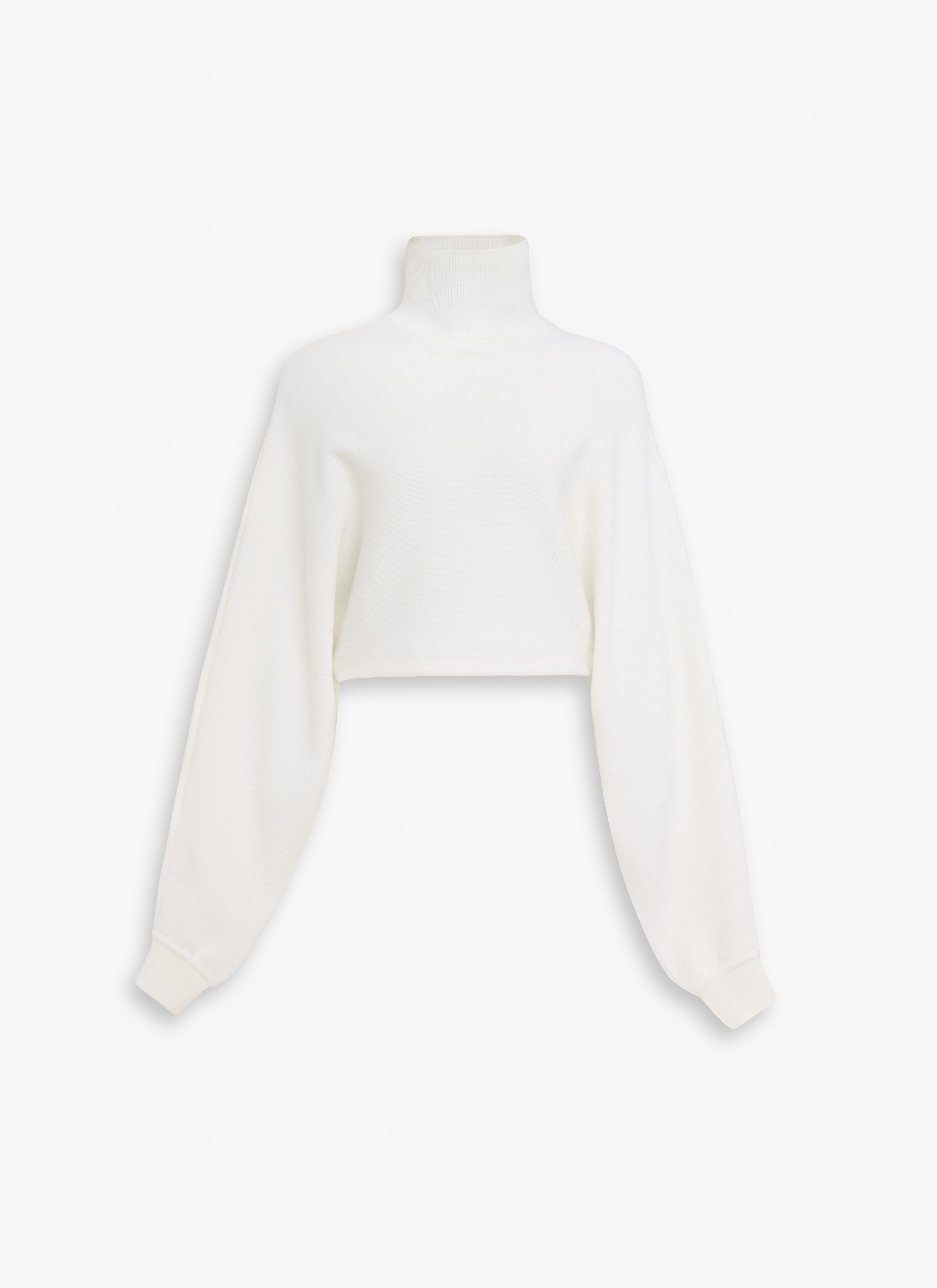 ALAÏA NATURAL WHITE FOLDED KNIT CARDIGAN