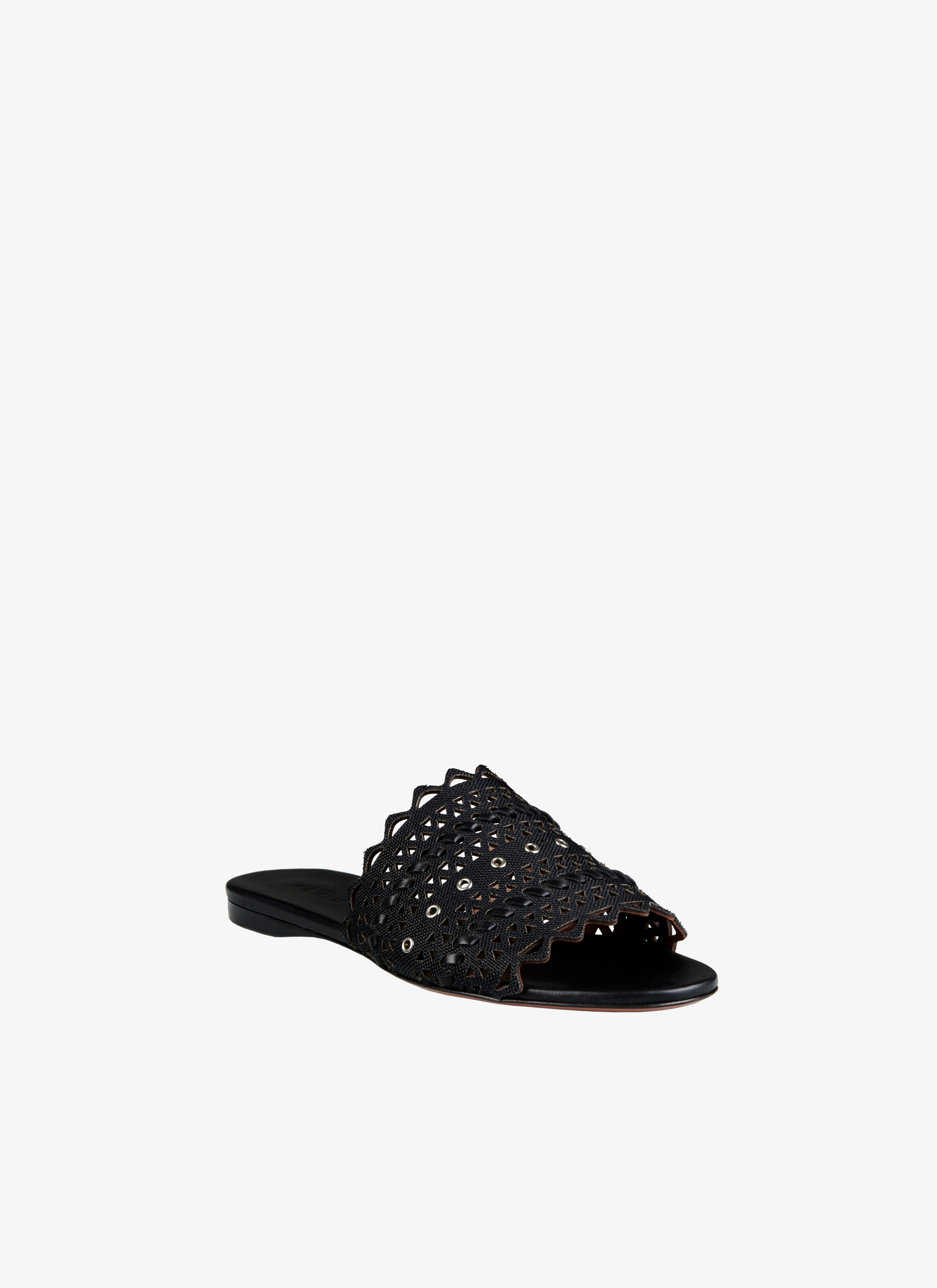 raffia flat mules