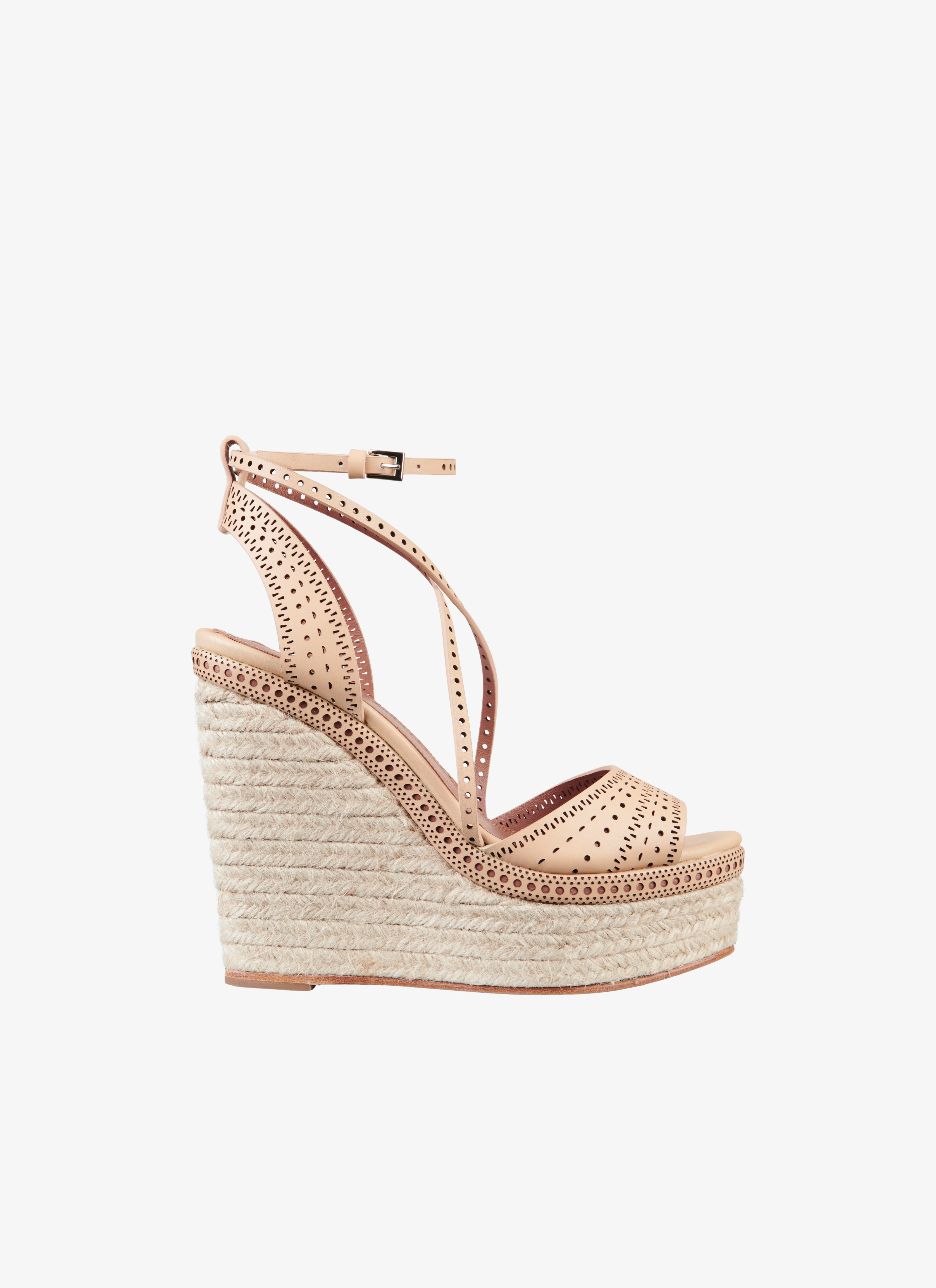 Tøj hjemme trække sig tilbage Women's Leather Wedge Espadrilles | ALAÏA US