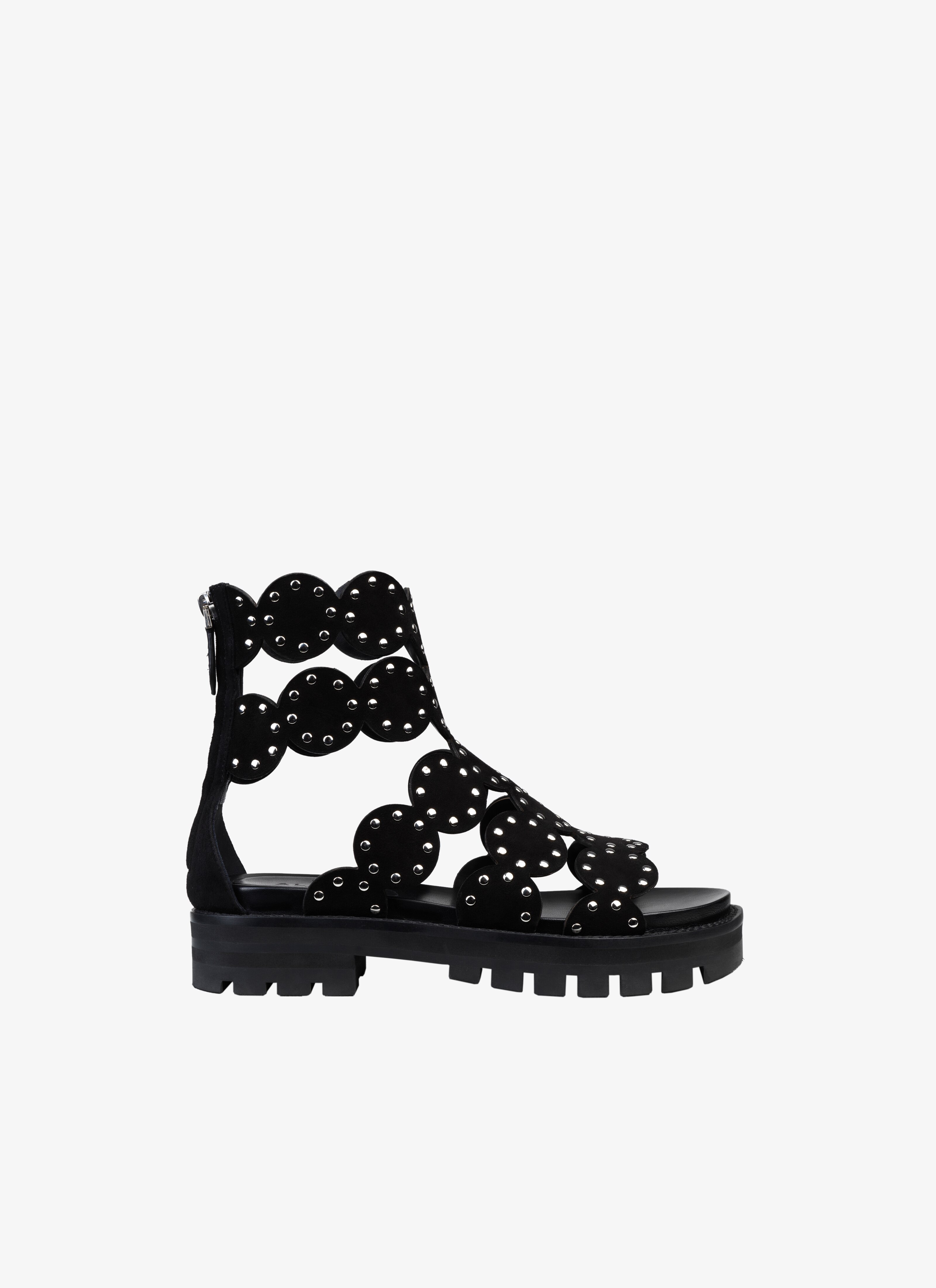 ALAÏA BLACK PLATFORM SANDALS