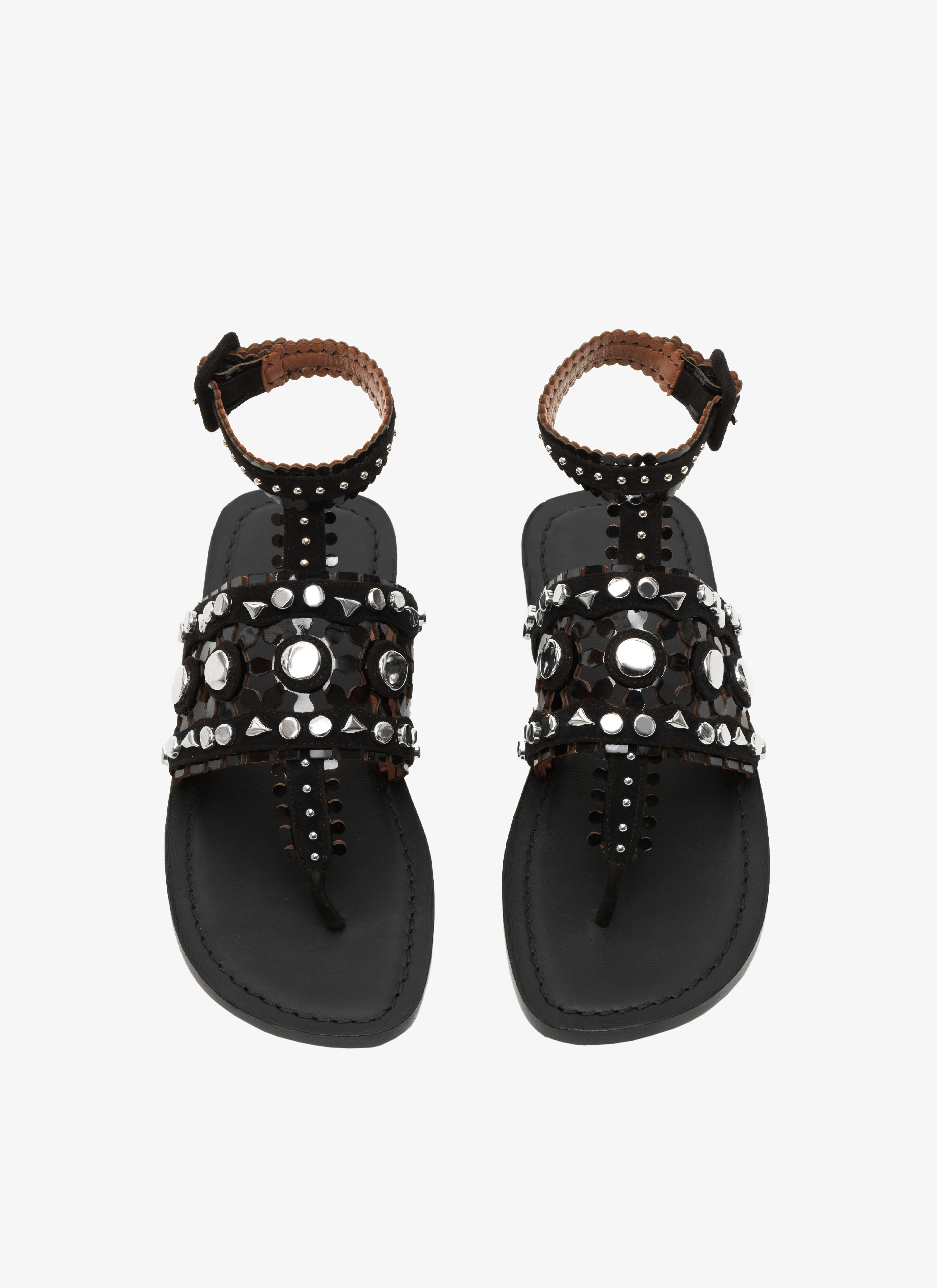 rubber studded sandals
