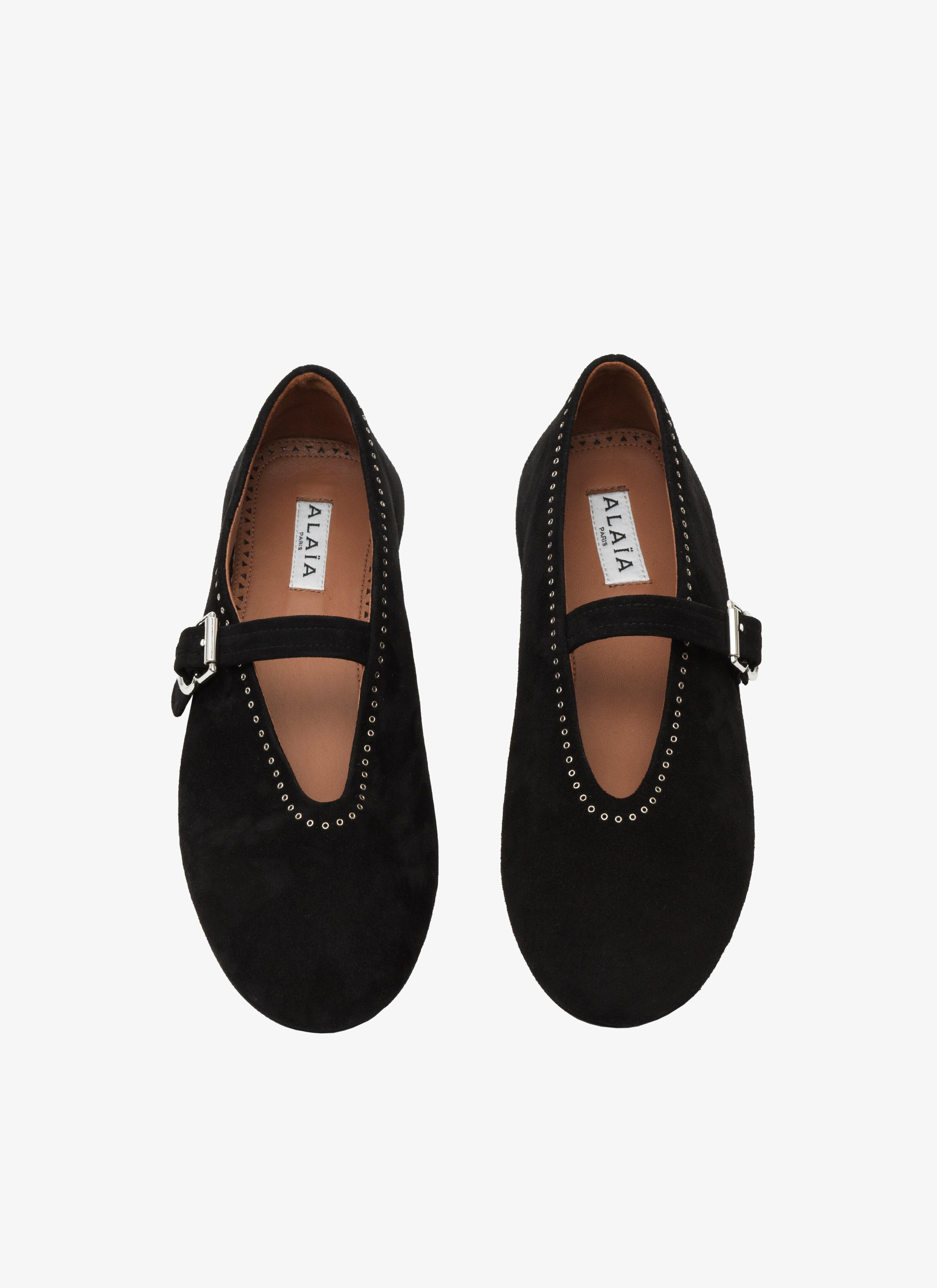 ALAÏA BLACK BALLERINAS IN SUEDE GOATSKIN
