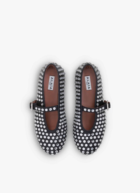 strass lambskin ballet flats - maison-alaia.com