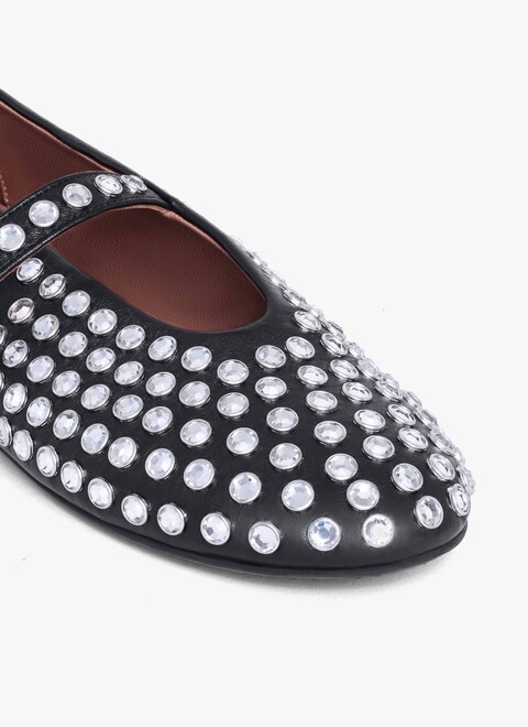 strass lambskin ballet flats - maison-alaia.com