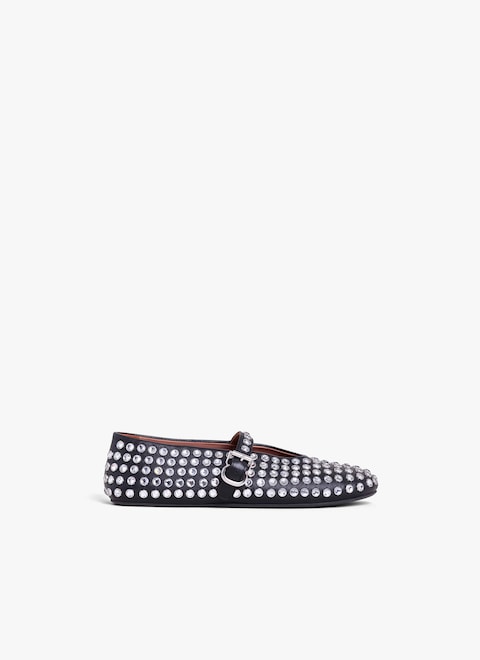 strass lambskin ballet flats - maison-alaia.com