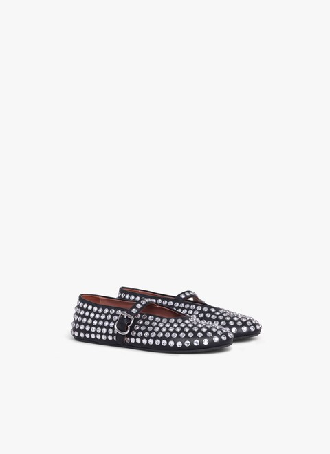 strass lambskin ballet flats - maison-alaia.com