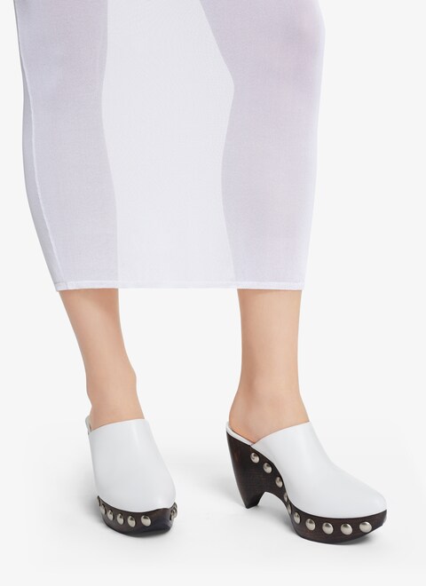 Le Sabot clogs in calfskin & wood - maison-alaia.com