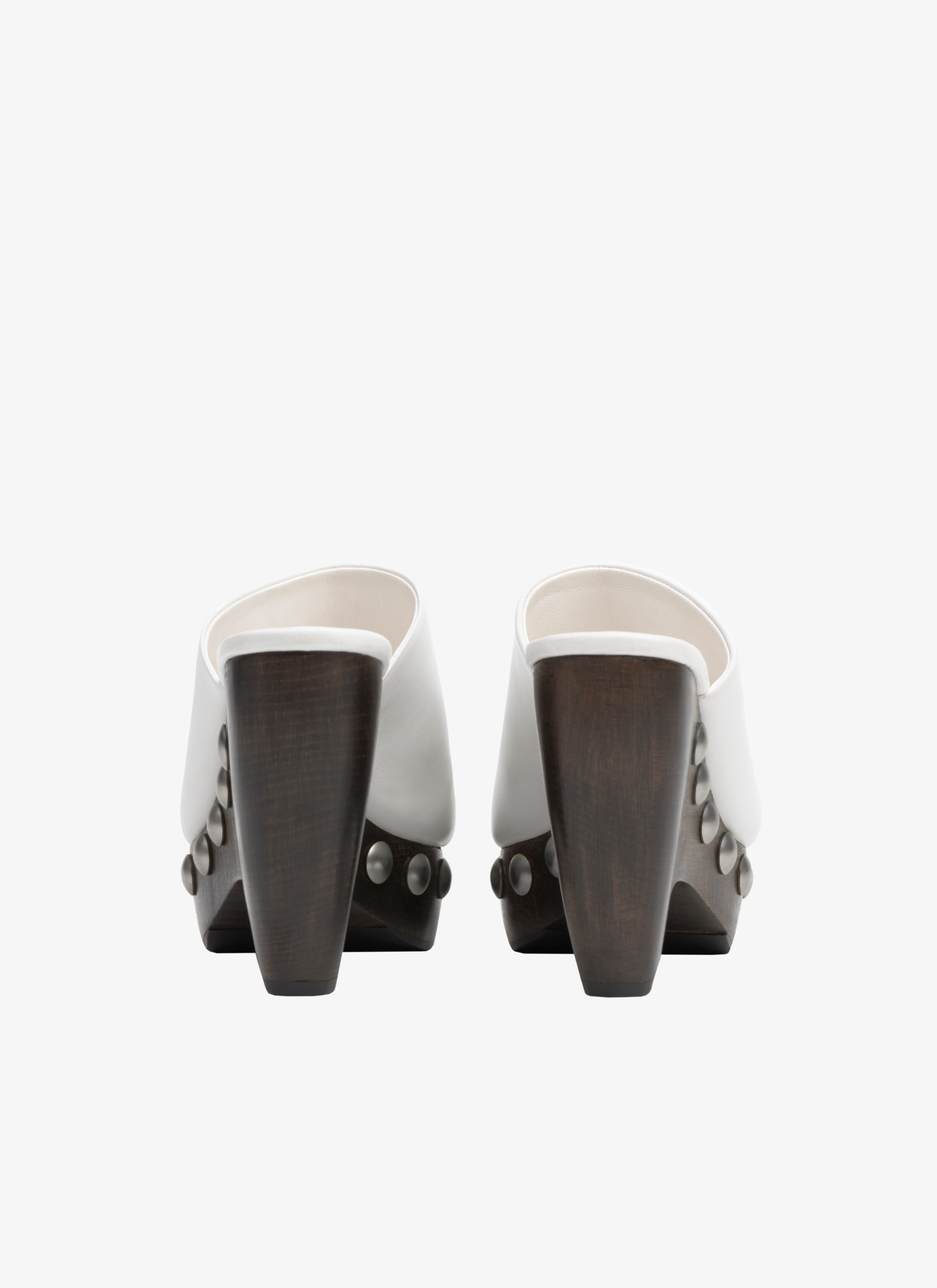 ALAÏA OFF-WHITE LE SABOT CLOGS IN CALFSKIN & WOOD
