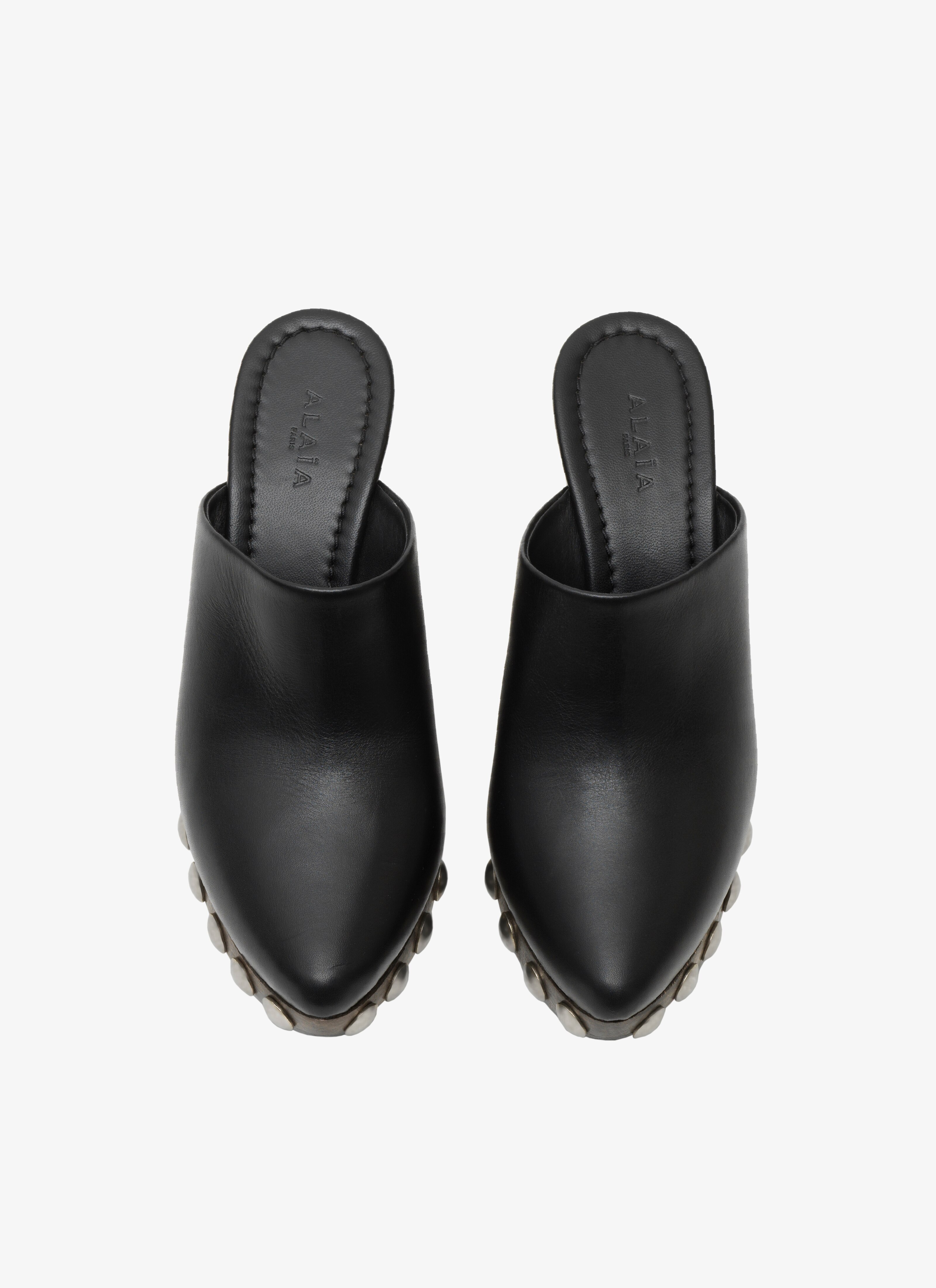 Le Sabot clogs in calfskin & wood - maison-alaia.com