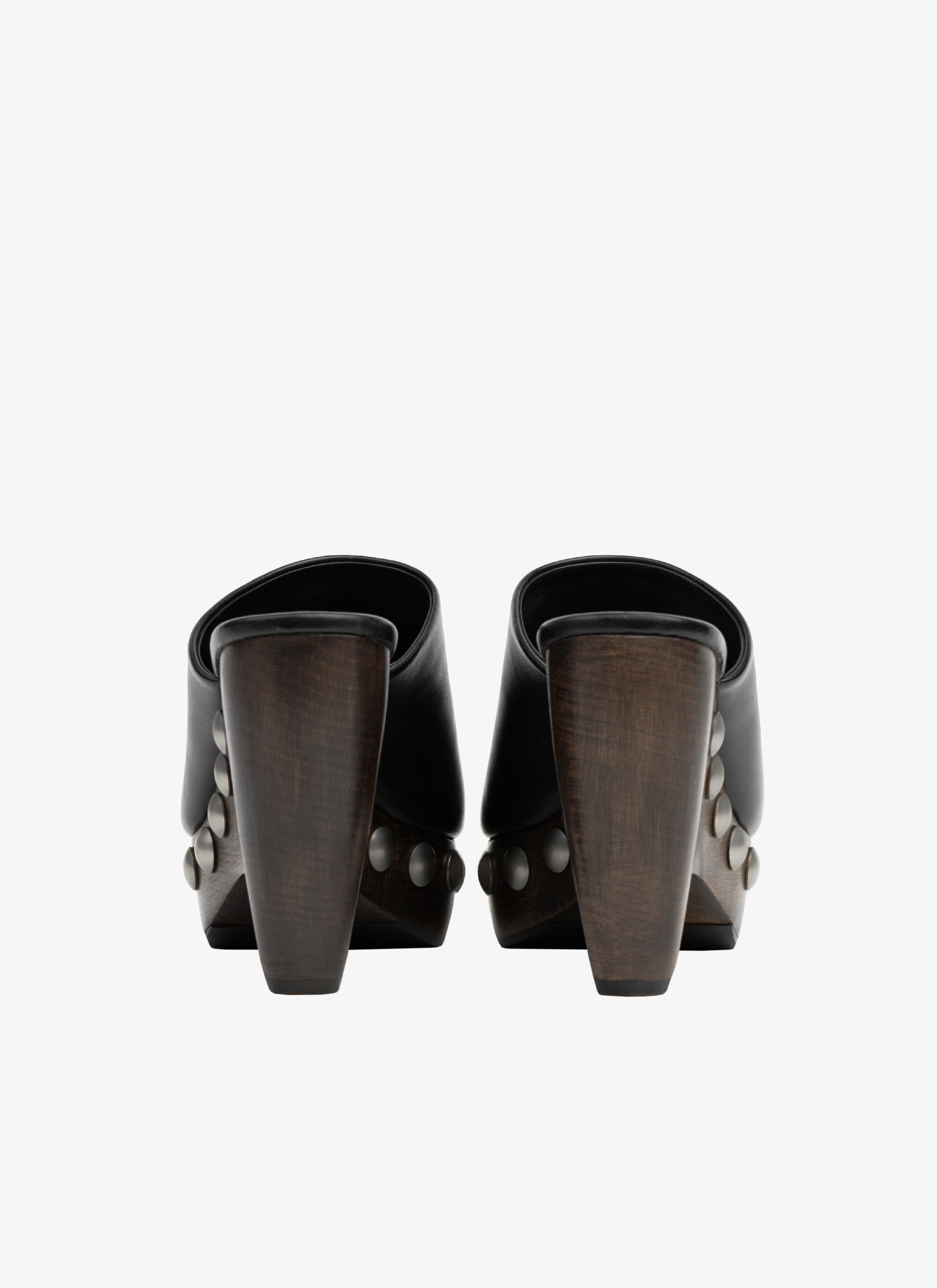 ALAÏA BLACK LE SABOT CLOGS IN CALFSKIN & WOOD
