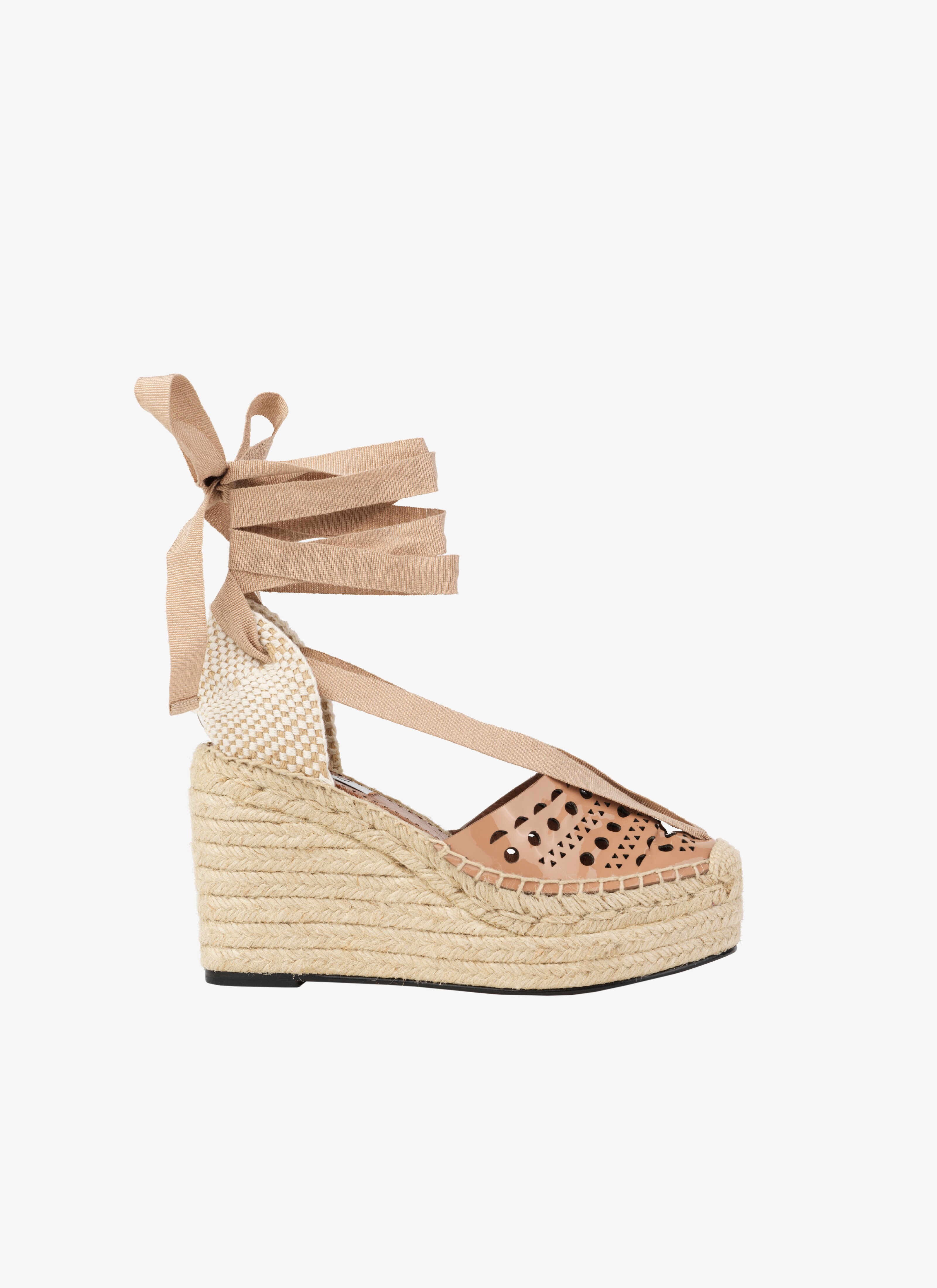 ALAÏA  OPENWORK HEEL ESPADRILLES