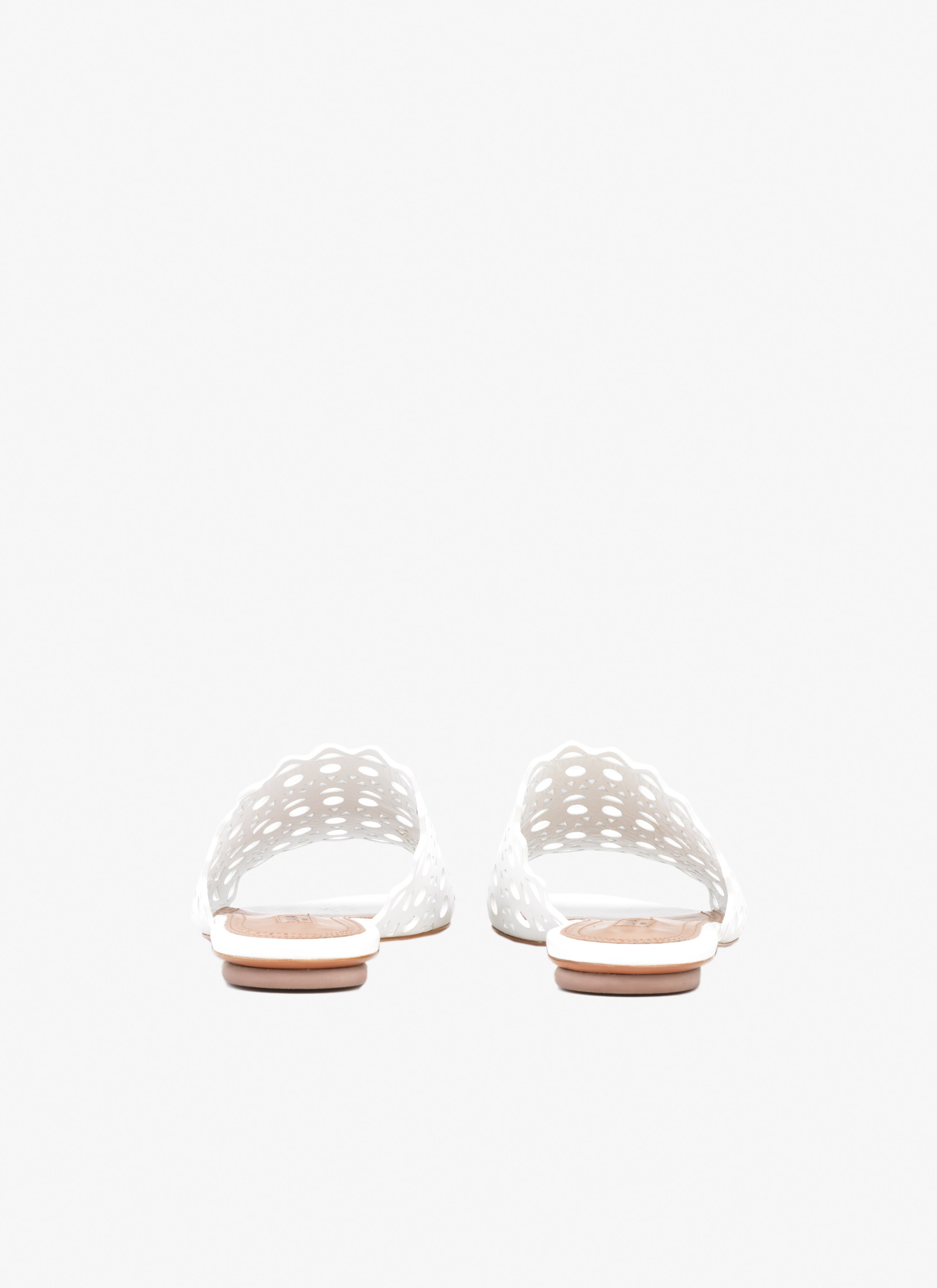 ALAÏA OFF-WHITE VIENNE MULES IN VIENNE CALFSKIN