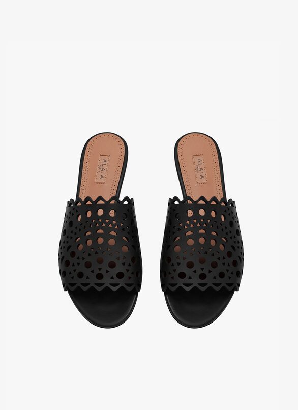 Vienne mules in vienne calfskin ALAÏA BLACK VIENNE MULES IN VIENNE CALFSKIN