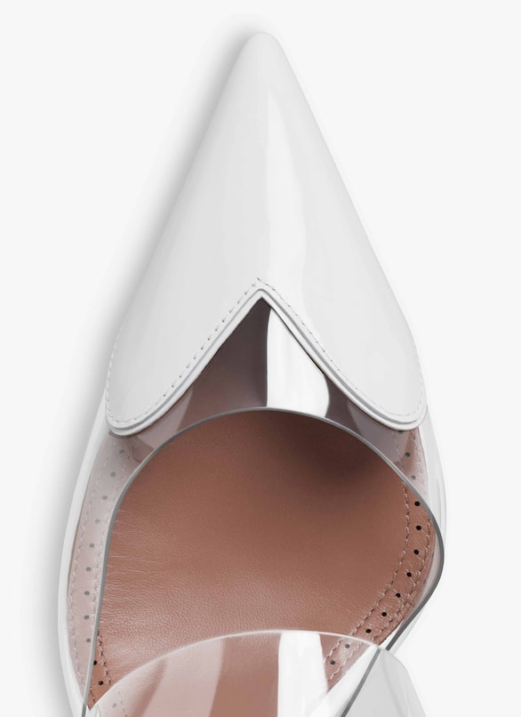 LE CŒUR MULES IN PATENT CALFSKIN
 ALAÏA OPTIC WHITE LE CŒUR MULES IN PATENT CALFSKIN