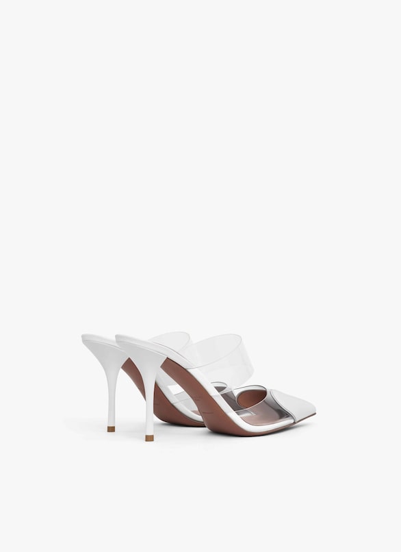 LE CŒUR MULES IN PATENT CALFSKIN
 ALAÏA OPTIC WHITE LE CŒUR MULES IN PATENT CALFSKIN