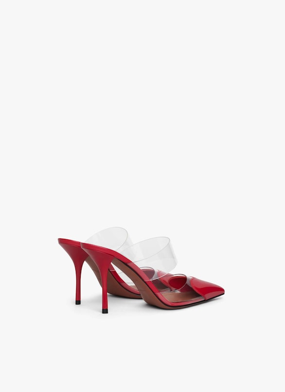 LE CŒUR MULES IN PATENT CALFSKIN
 ALAÏA RED LE CŒUR MULES IN PATENT CALFSKIN